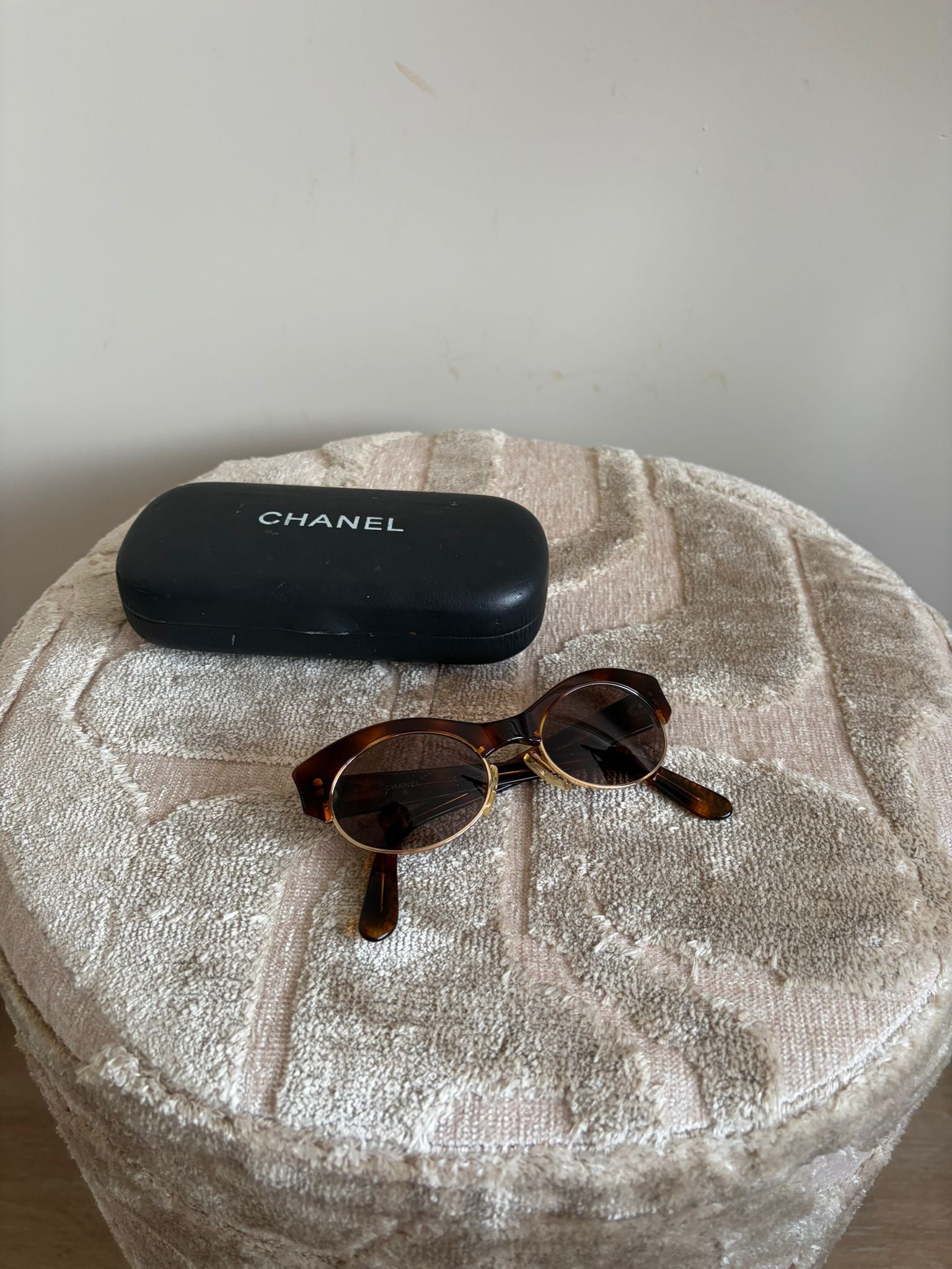 Chanel sunglasses plastic brown CC