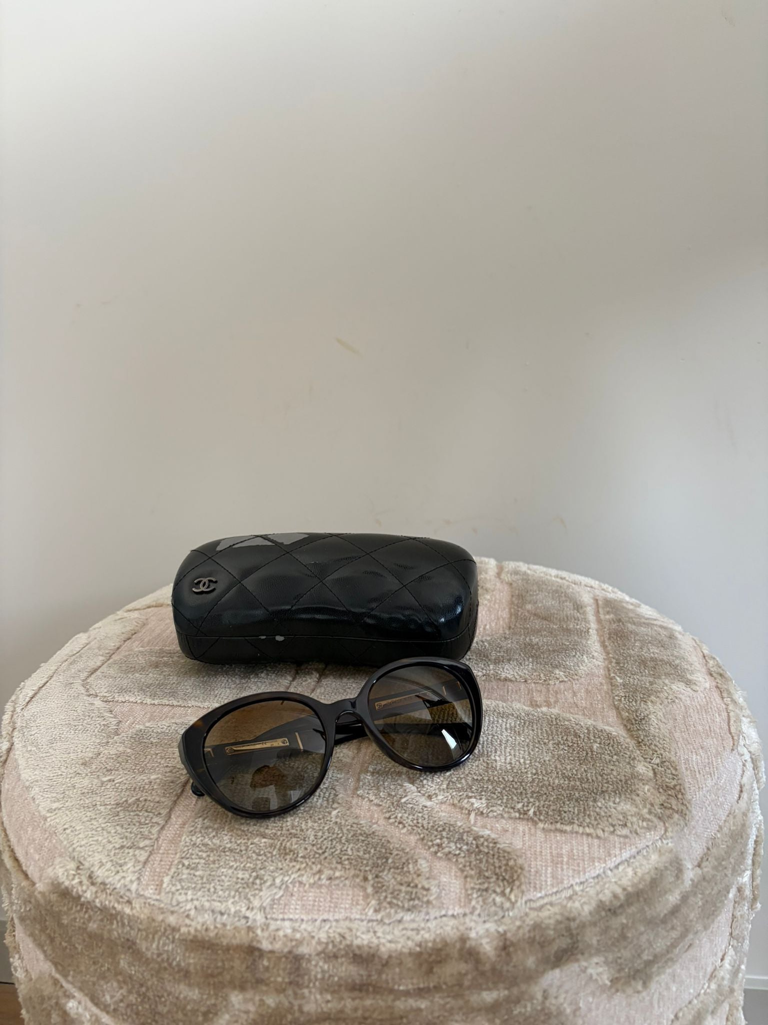 Chanel sunglasses plastic brown CC