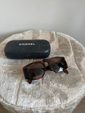 Chanel sunglasses plastic brown CC