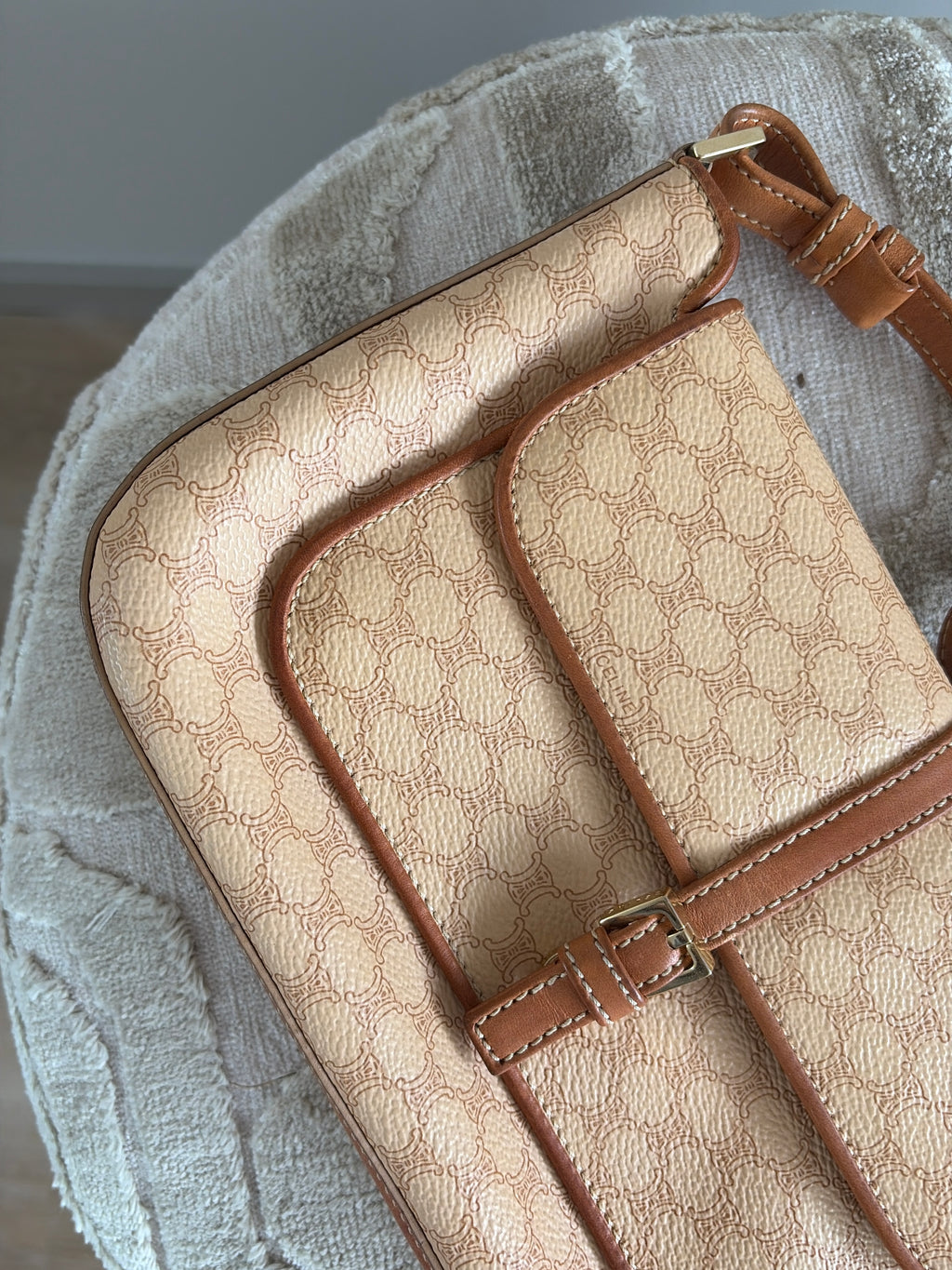 TRE100 - CELINE Macadam Belt Flap One Shoulder Bag - 11