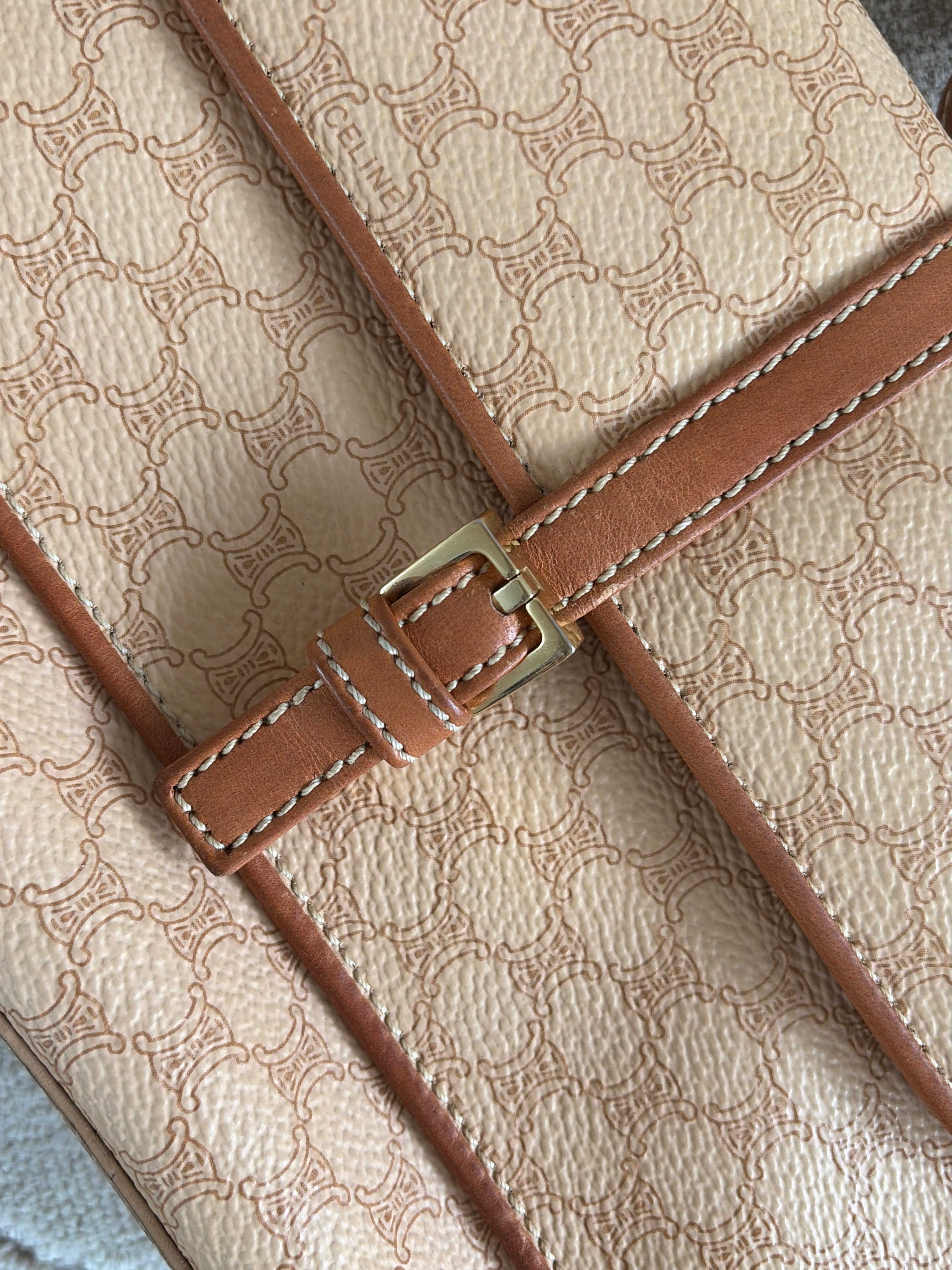 TRE100 - CELINE Macadam Belt Flap One Shoulder Bag - 13