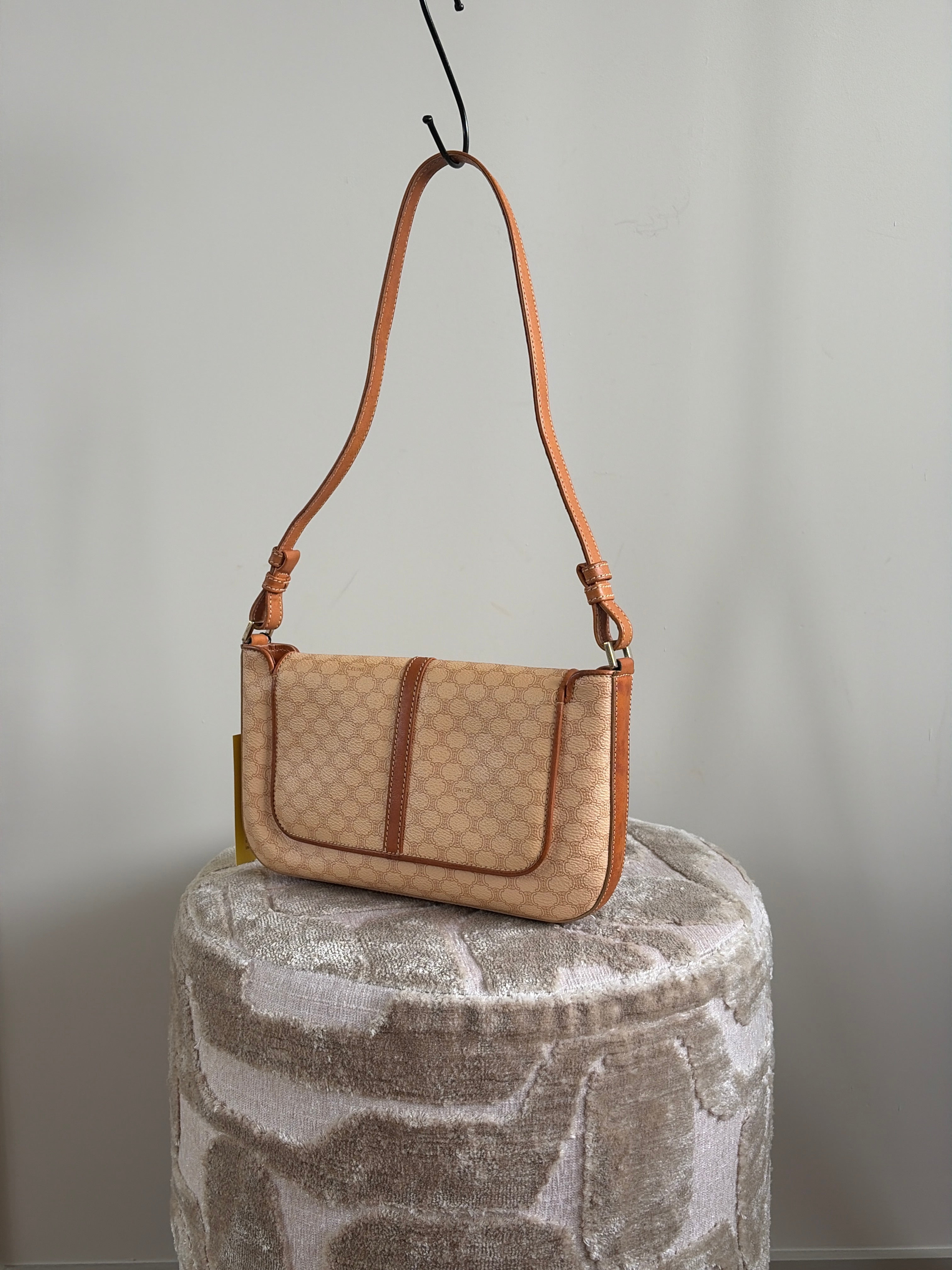TRE100 - CELINE Macadam Belt Flap One Shoulder Bag - 4