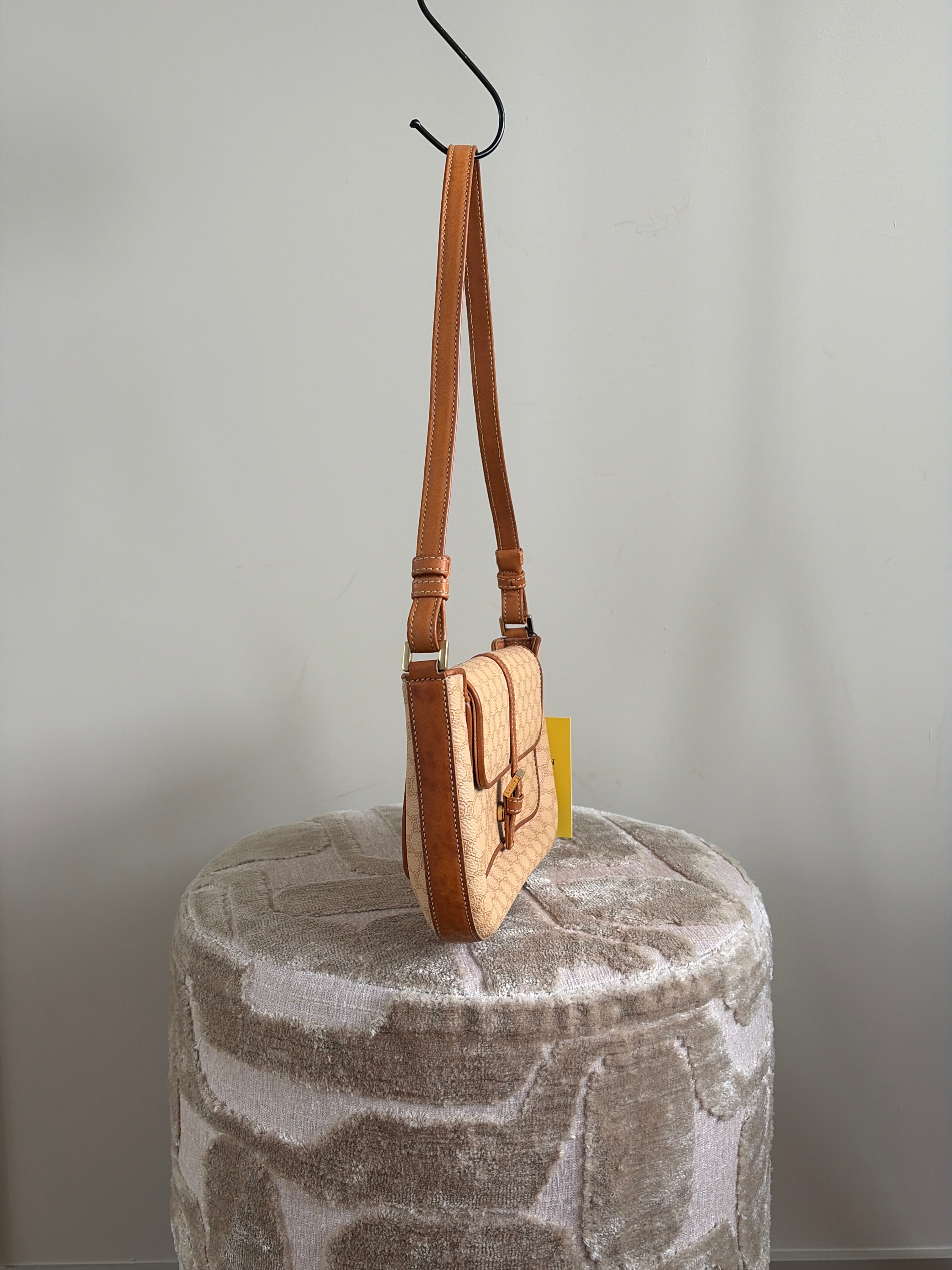 TRE100 - CELINE Macadam Belt Flap One Shoulder Bag - 5
