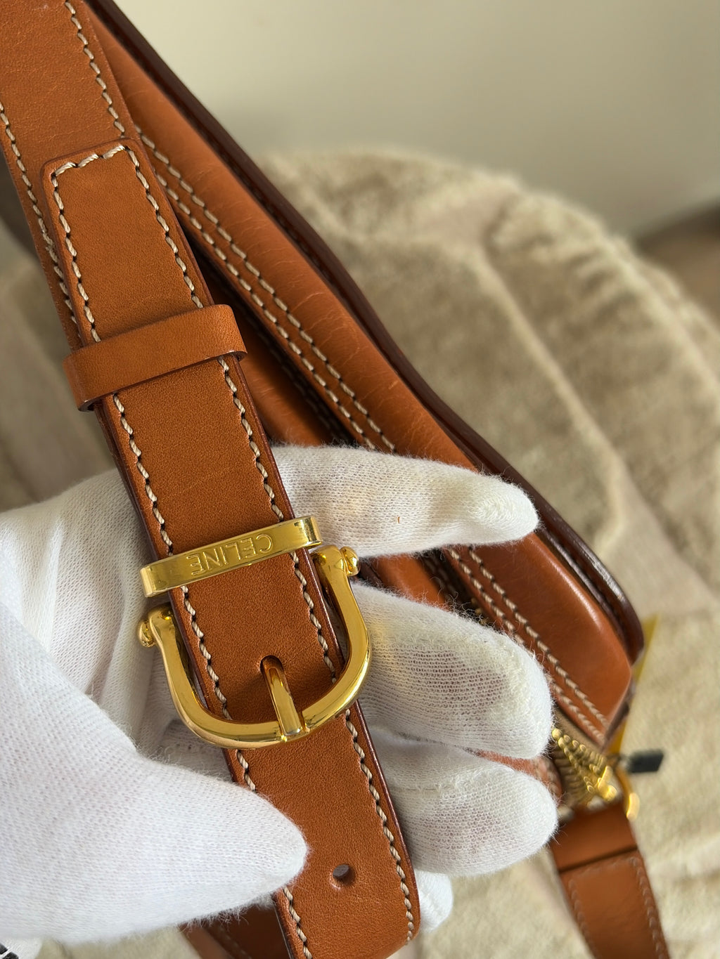 TRE102 - CELINE Macadam Pattern Shoulder Bag - 10