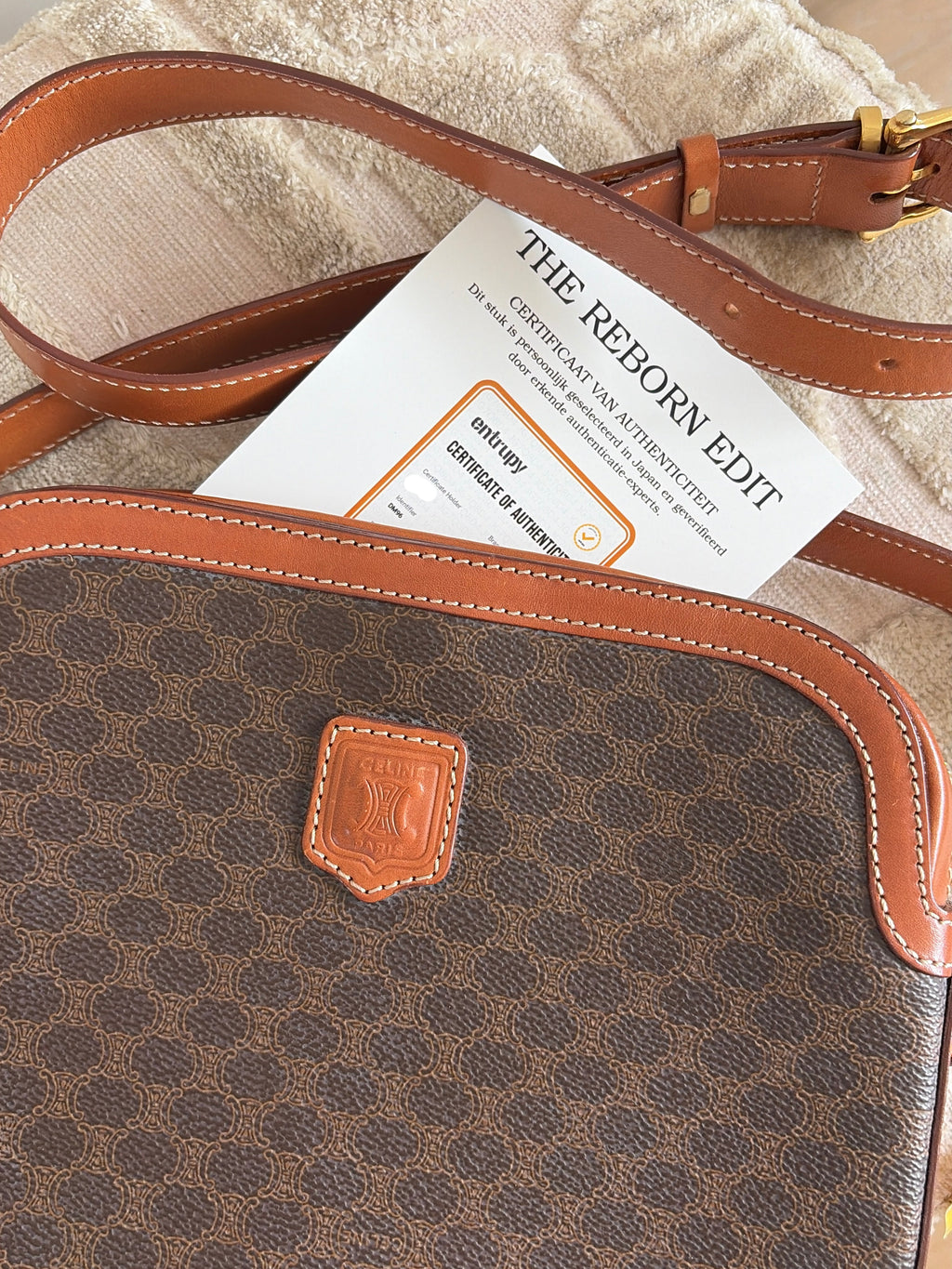 TRE102 - CELINE Macadam Pattern Shoulder Bag - 18