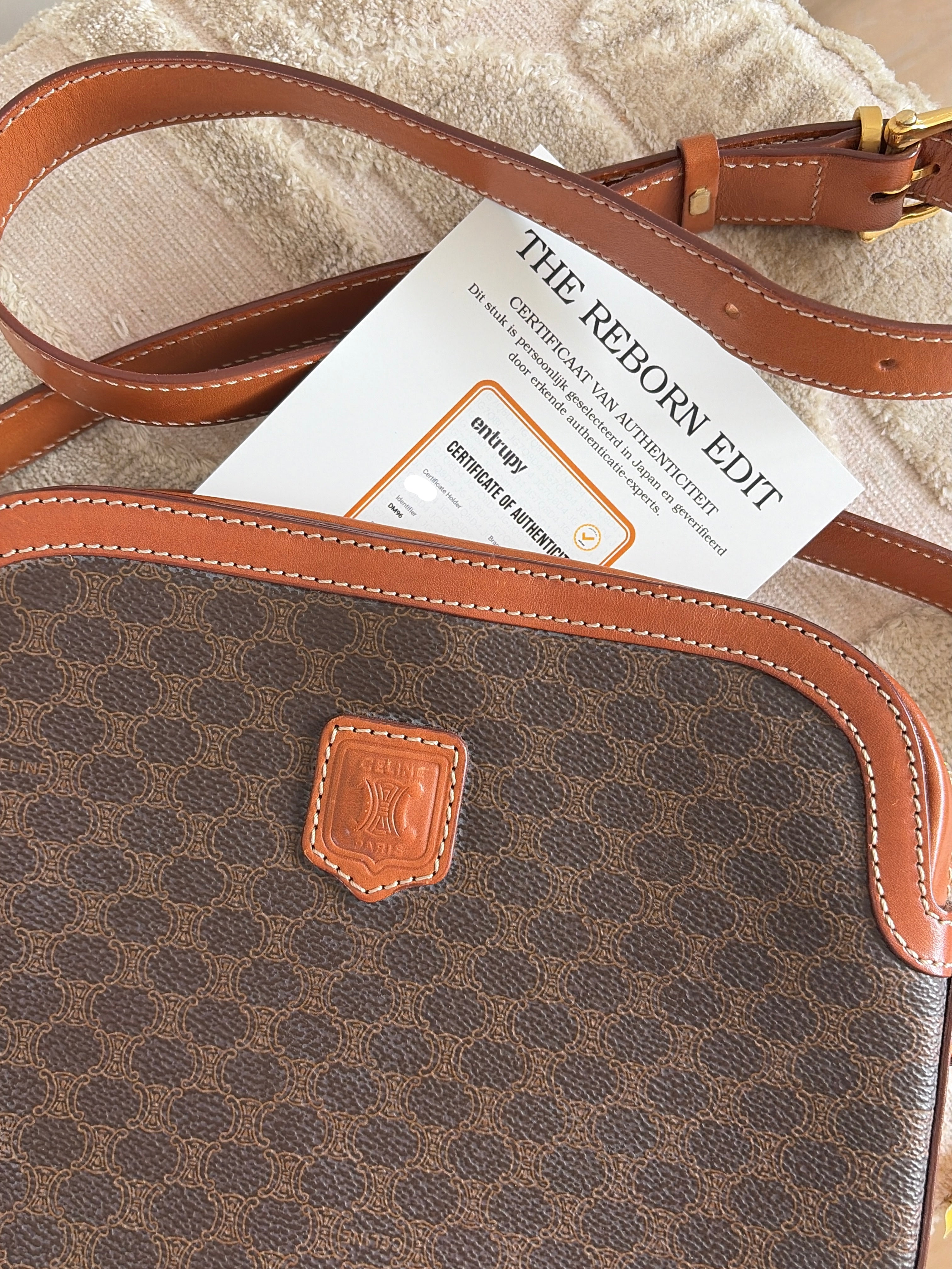 TRE102 - CELINE Macadam Pattern Shoulder Bag - 18