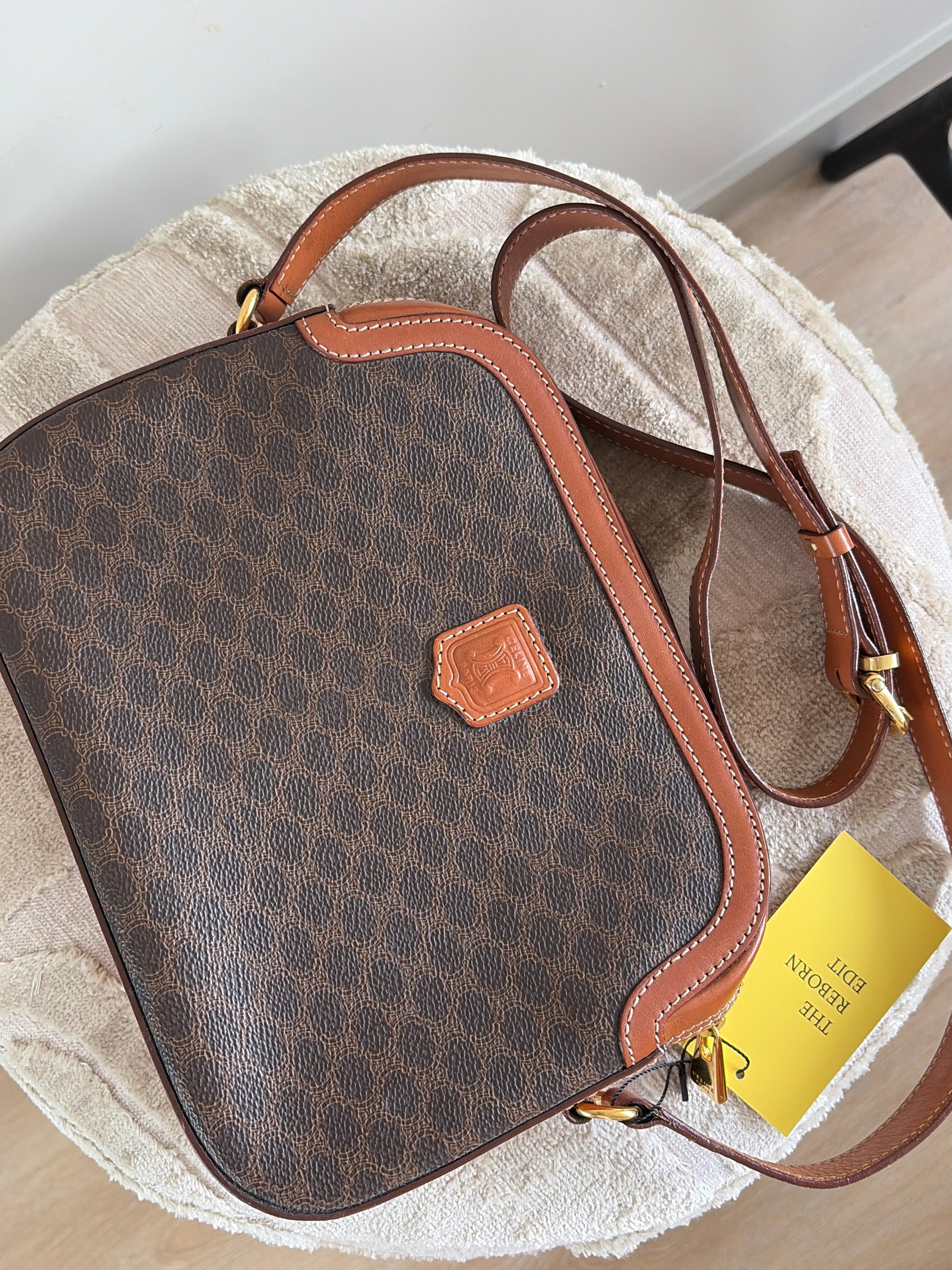 TRE102 - CELINE Macadam Pattern Shoulder Bag - 8