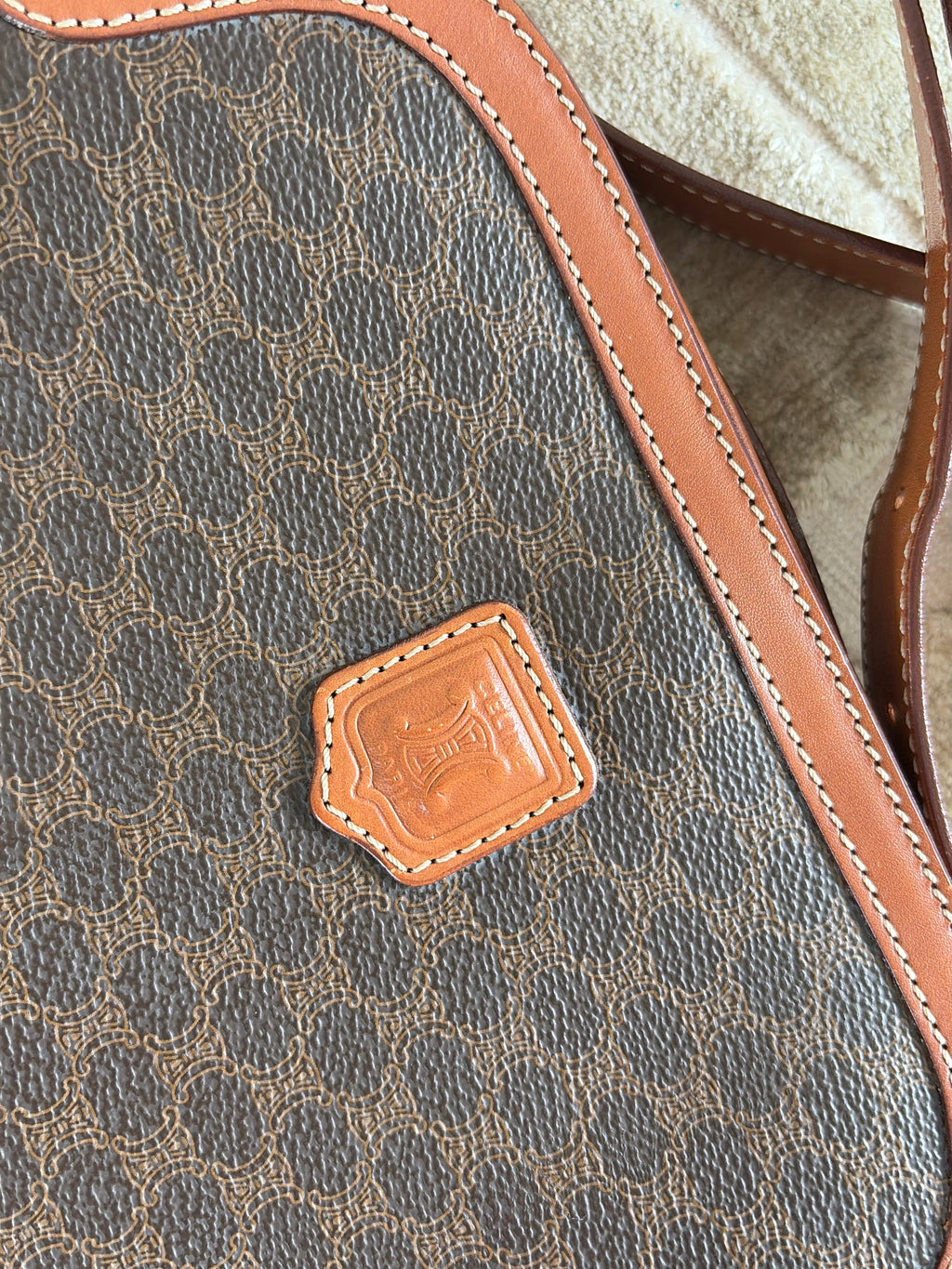 TRE102 - CELINE Macadam Pattern Shoulder Bag - 9