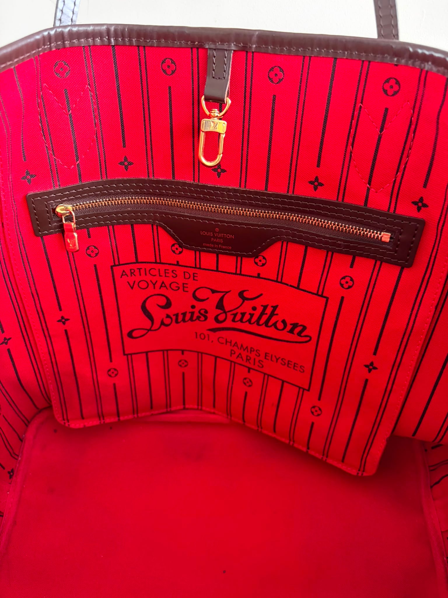 TRE103 - Louis Vuitton Neverfull MM Damier Ebène - 12