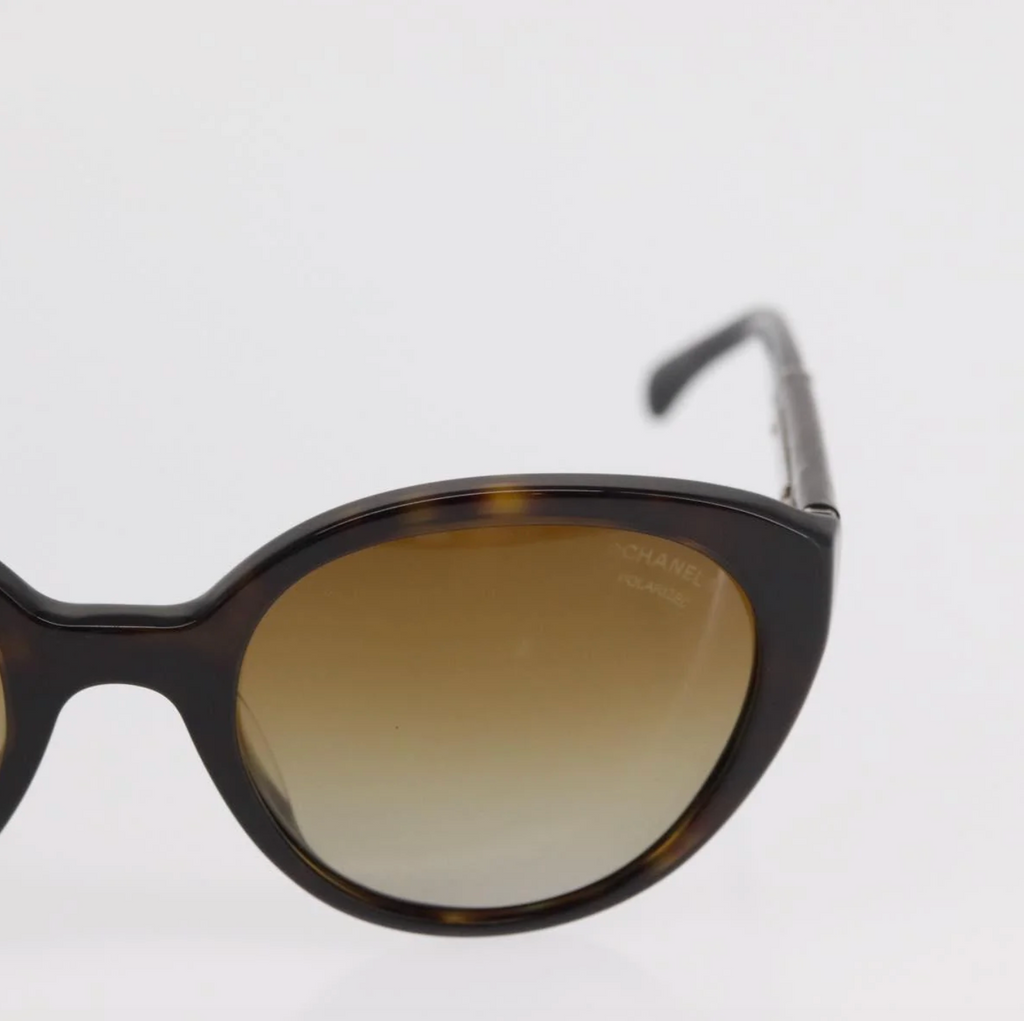TRE47 - Chanel sunglasses plastic brown CC - 2