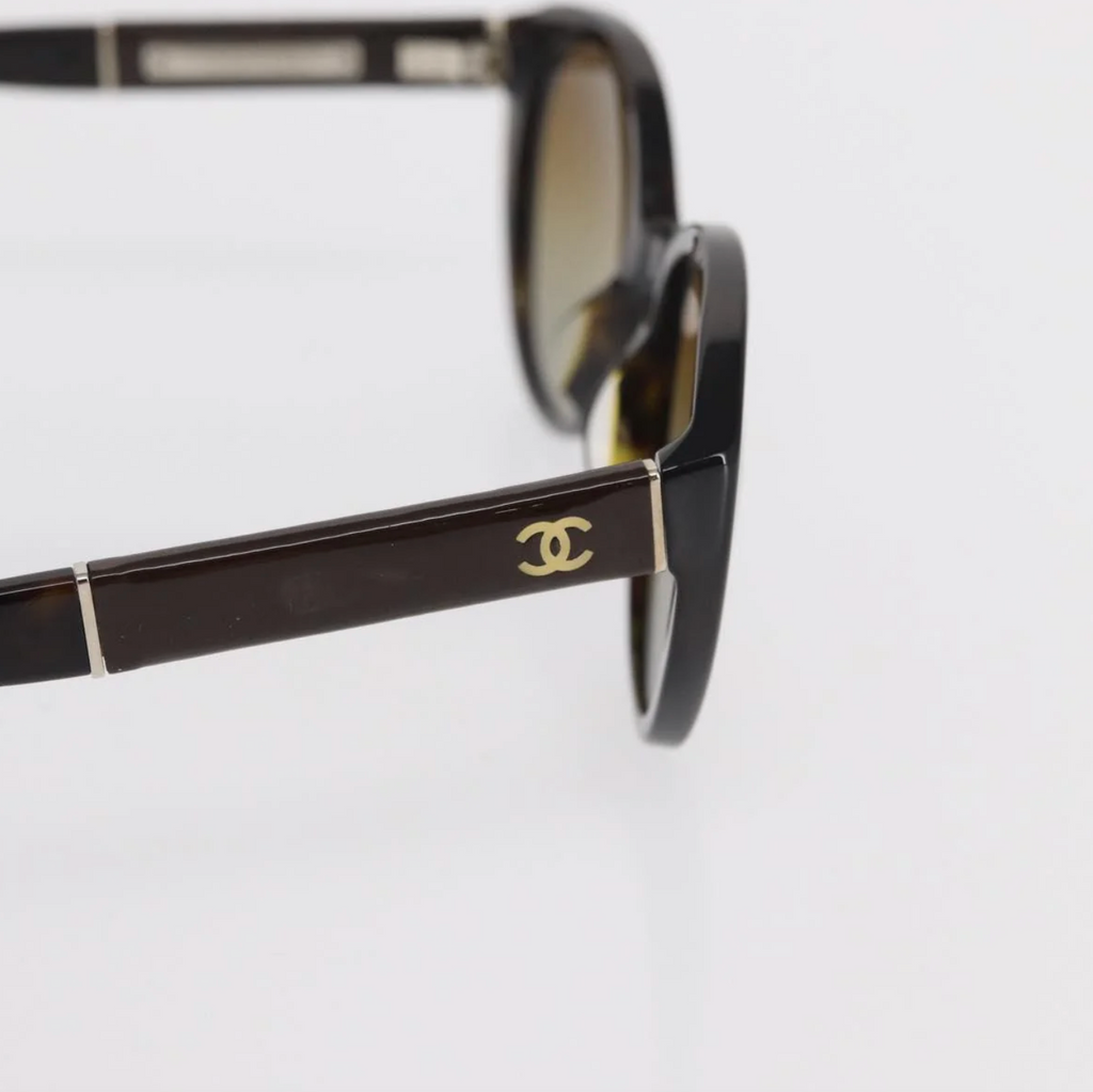 TRE47 - Chanel sunglasses plastic brown CC - 3