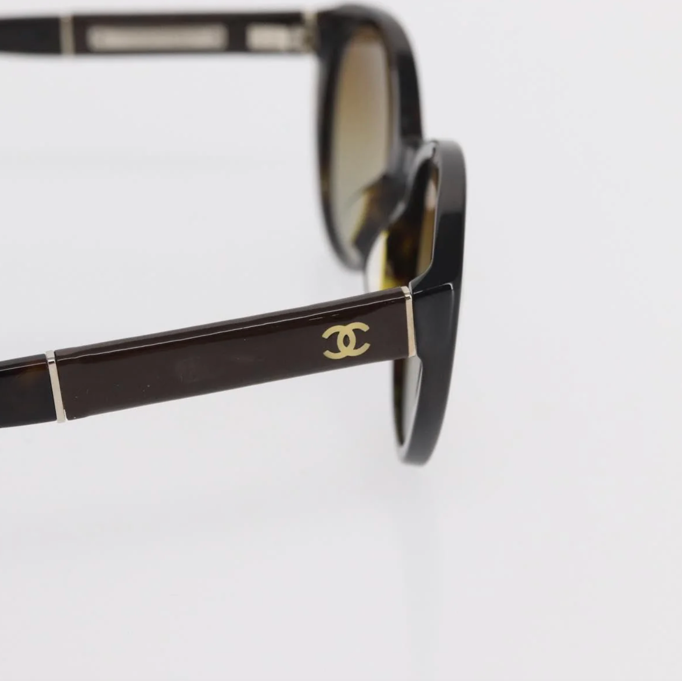 TRE47 - Chanel sunglasses plastic brown CC - 3