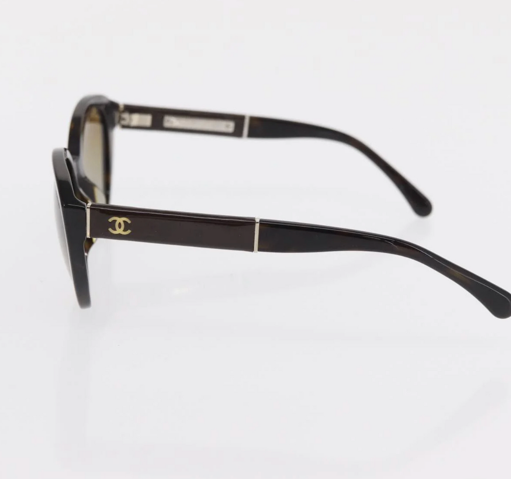 TRE47 - Chanel sunglasses plastic brown CC - 4