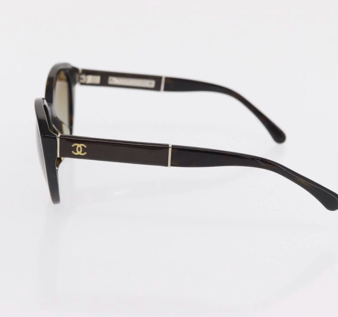 TRE47 - Chanel sunglasses plastic brown CC - 4
