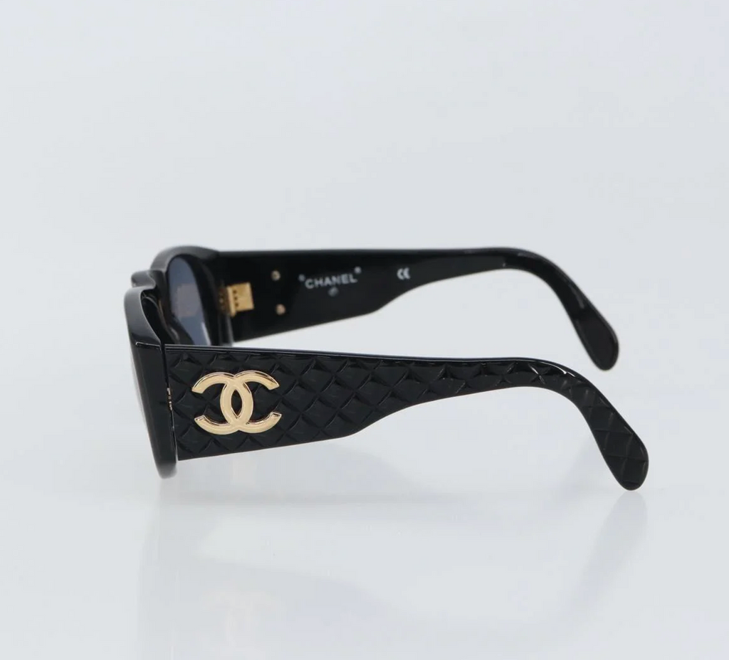 TRE48 - Chanel sunglasses plastic black CC - 3