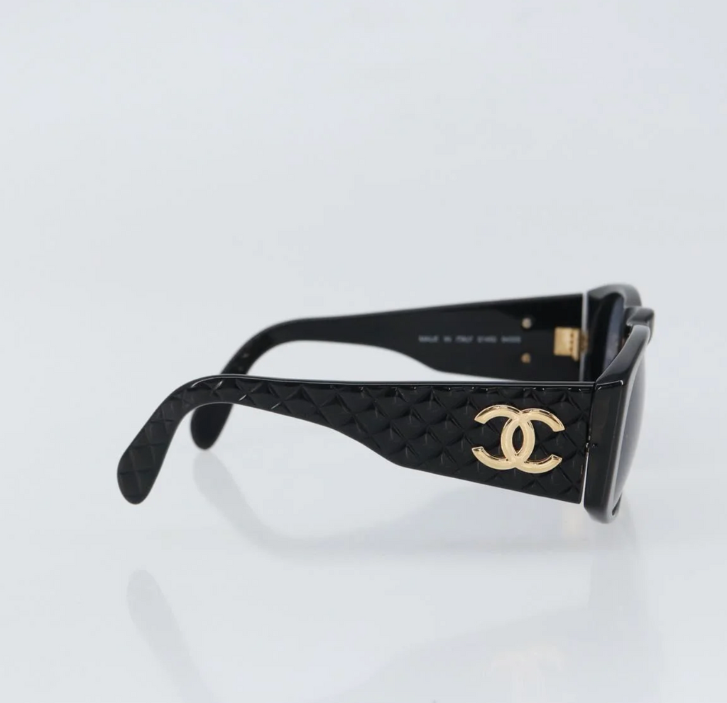 TRE48 - Chanel sunglasses plastic black CC - 4