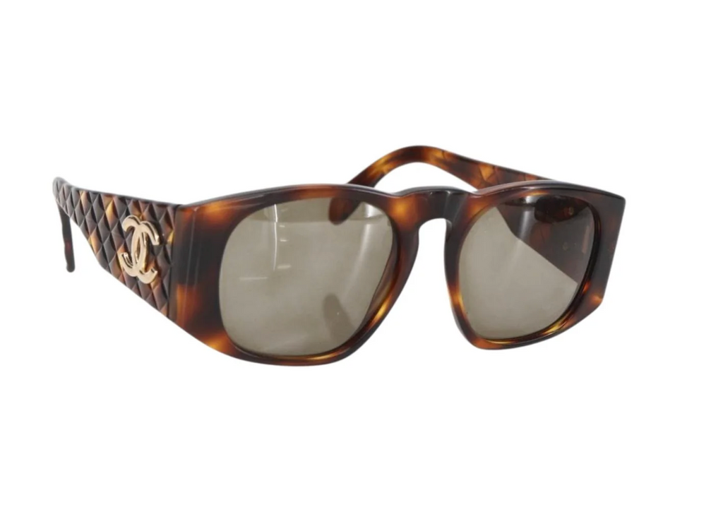TRE49 - Chanel sunglasses plastic brown CC - 1