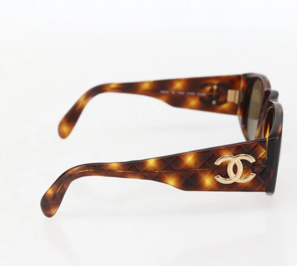 TRE49 - Chanel sunglasses plastic brown CC - 4
