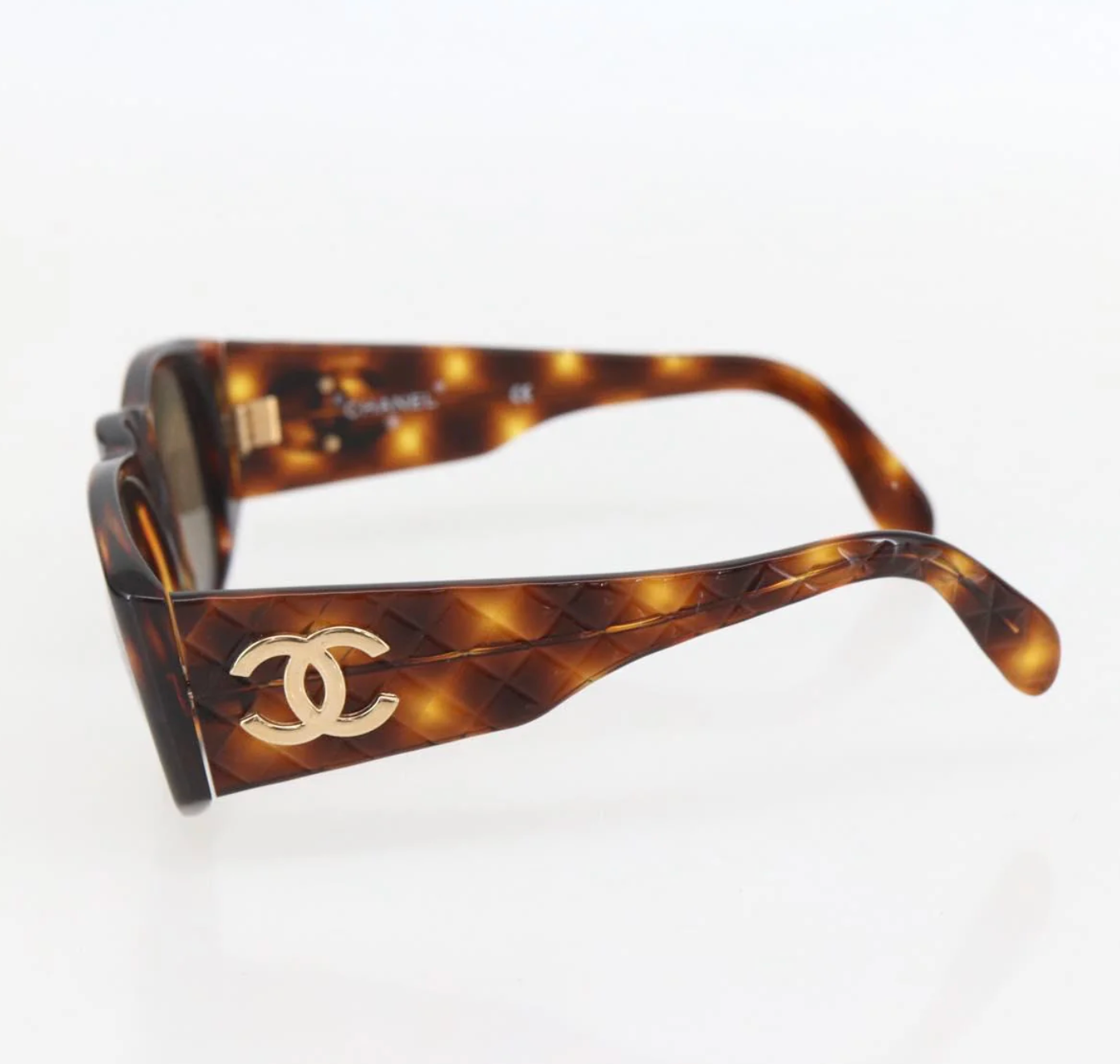 TRE49 - Chanel sunglasses plastic brown CC - 5