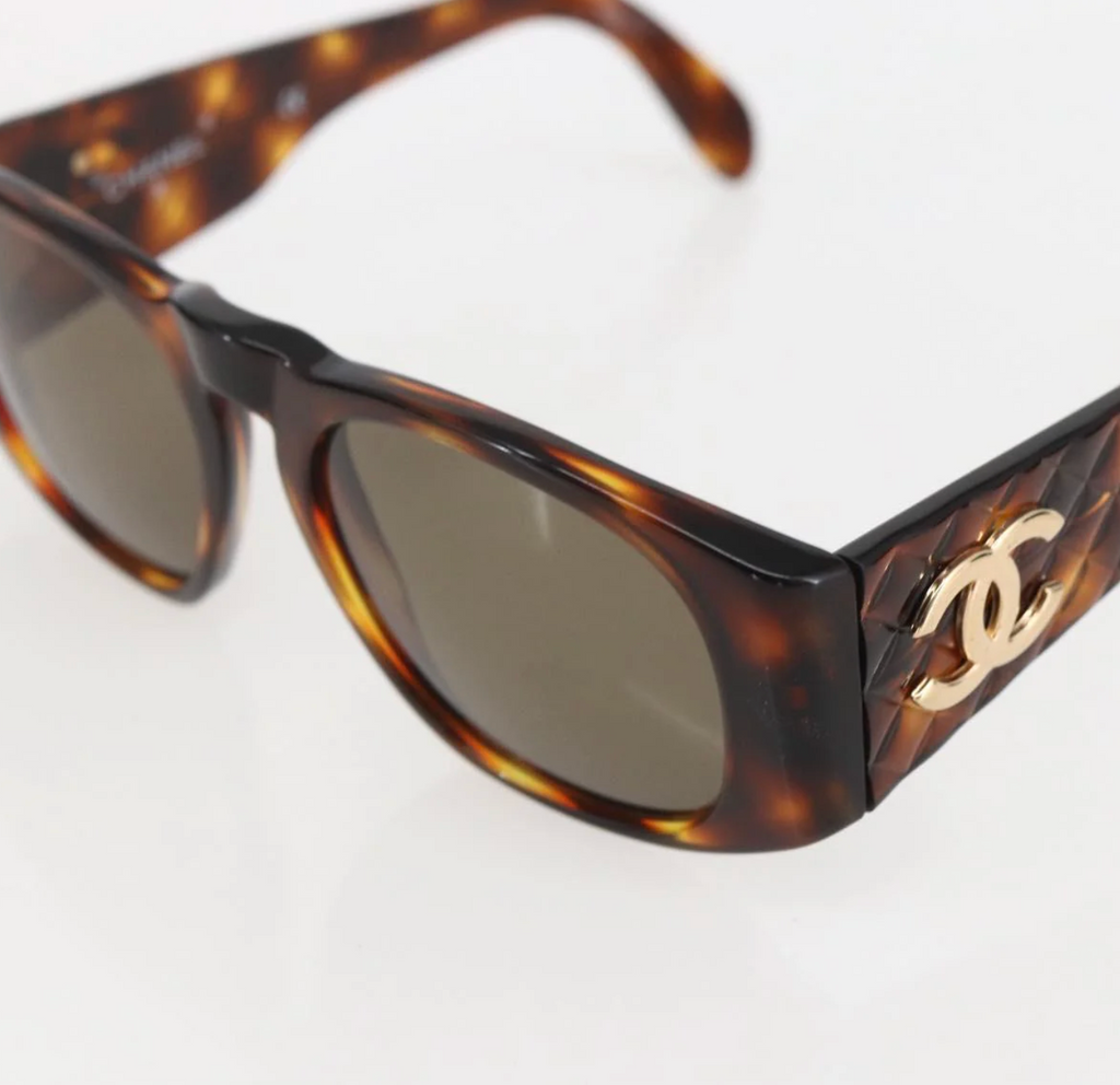 TRE49 - Chanel sunglasses plastic brown CC - 7