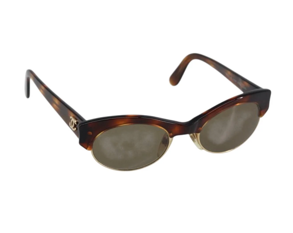 TRE50 - Chanel sunglasses plastic brown CC - 12