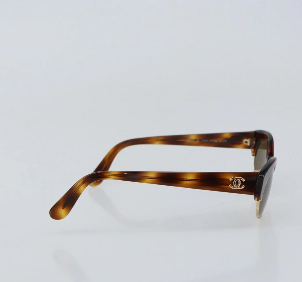 TRE50 - Chanel sunglasses plastic brown CC - 4