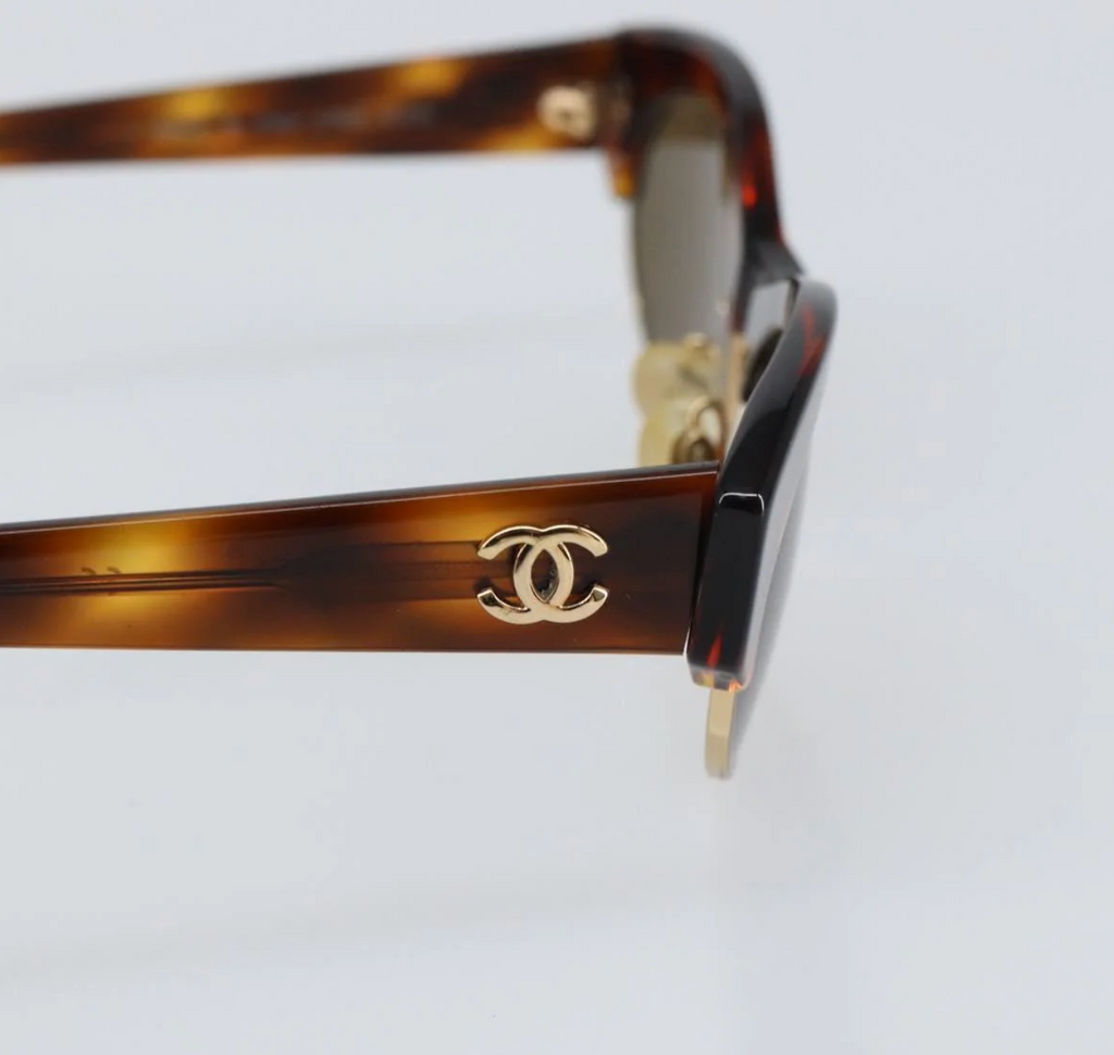 TRE50 - Chanel sunglasses plastic brown CC - 7