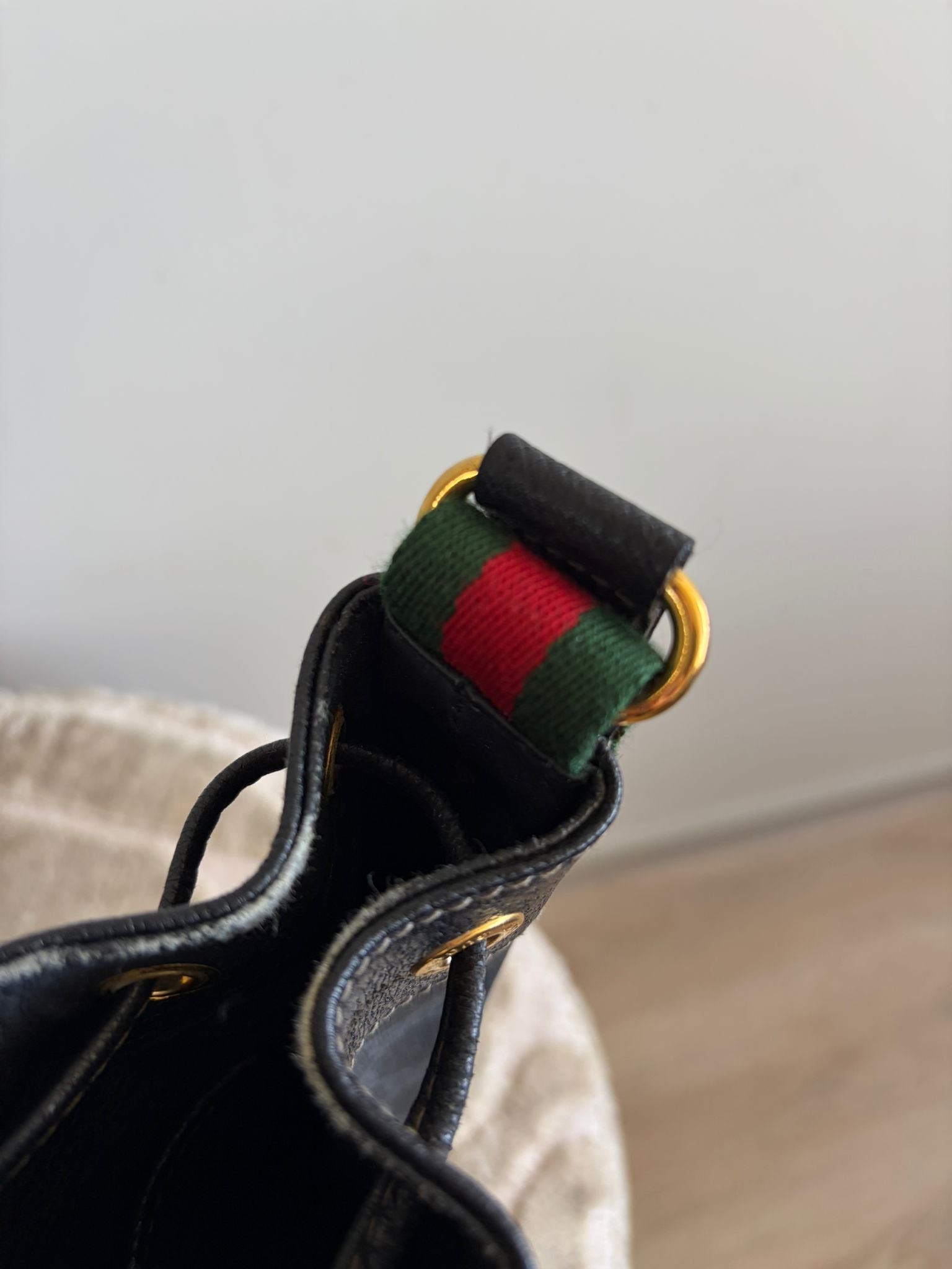 TRE75 - Gucci GG Supreme Web Sherry Line Bucket Bag - 4