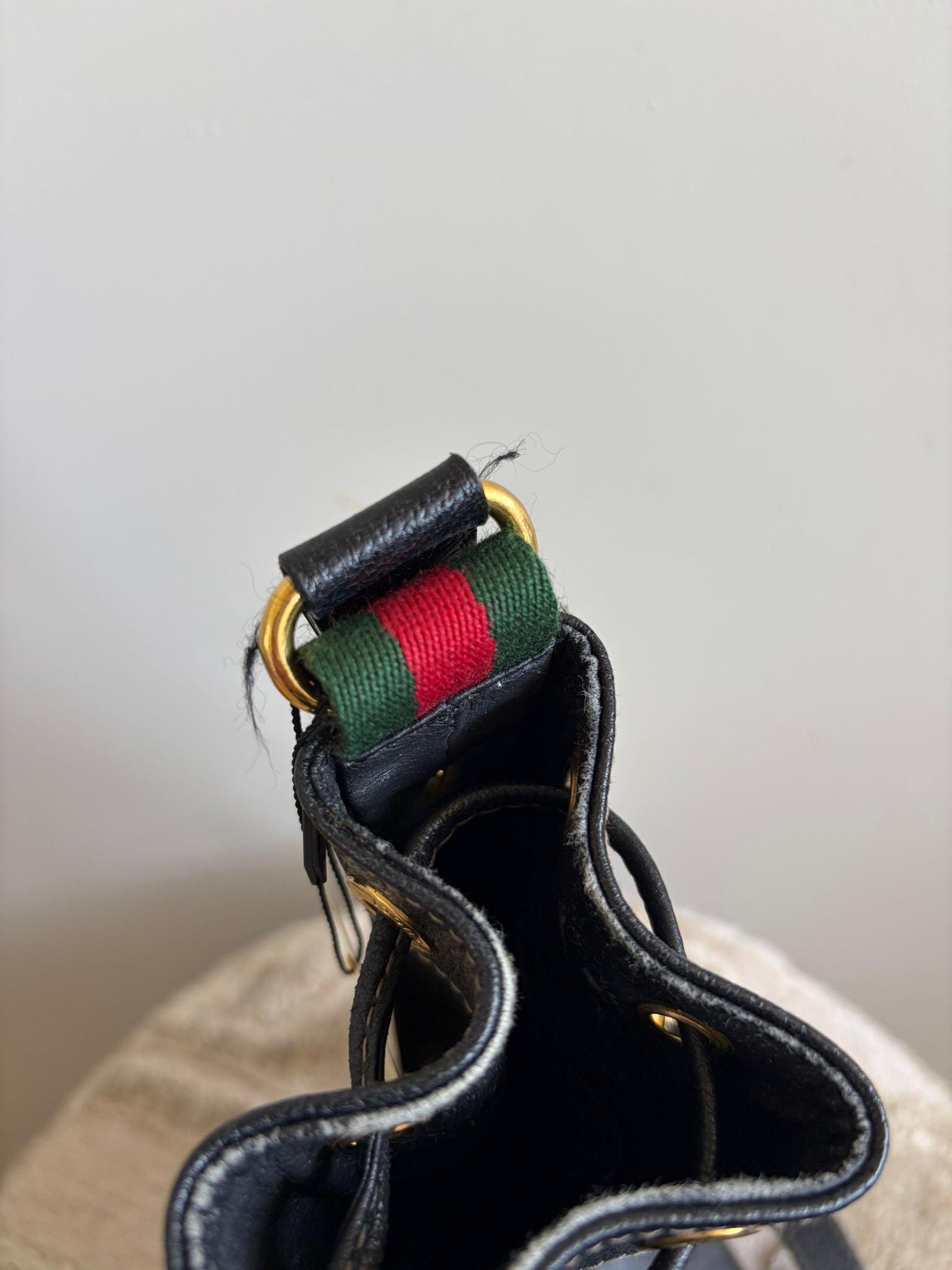 TRE75 - Gucci GG Supreme Web Sherry Line Bucket Bag - 5