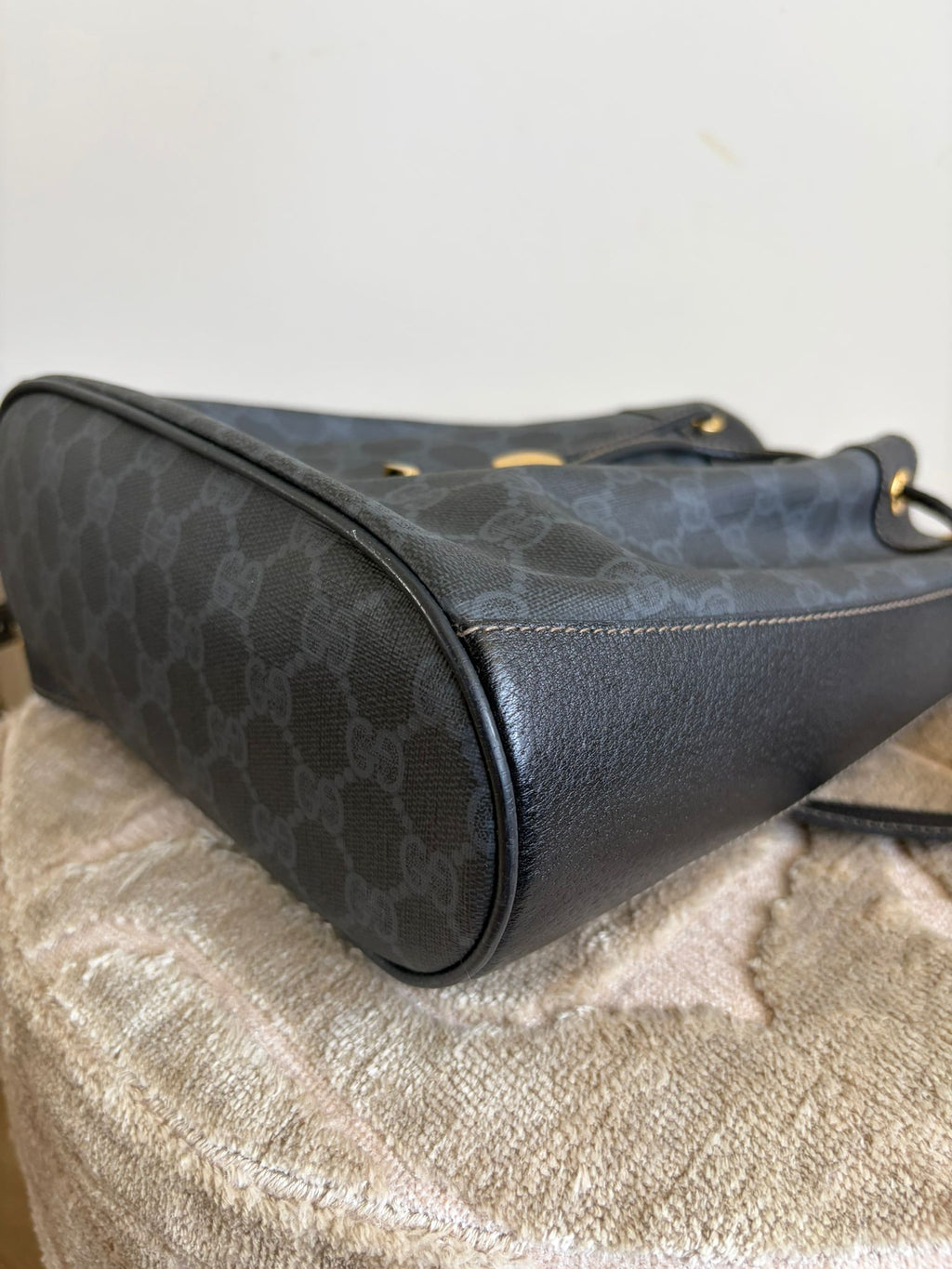 TRE75 - Gucci GG Supreme Web Sherry Line Bucket Bag - 6