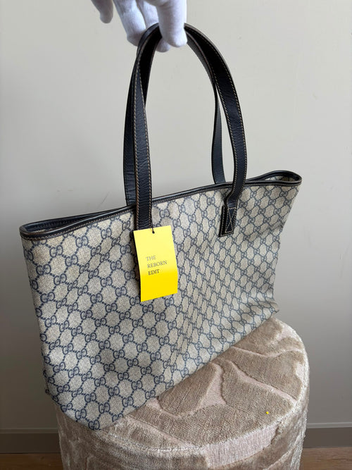 TRE81 - Gucci GG Supreme tote bag black beige PVC - 2