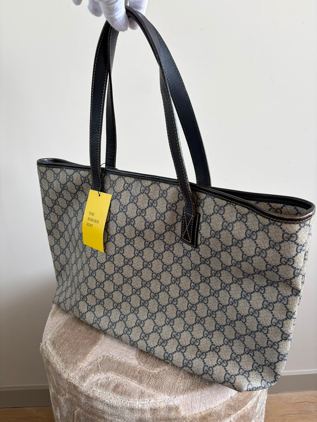 TRE81 - Gucci GG Supreme tote bag black beige PVC - 3