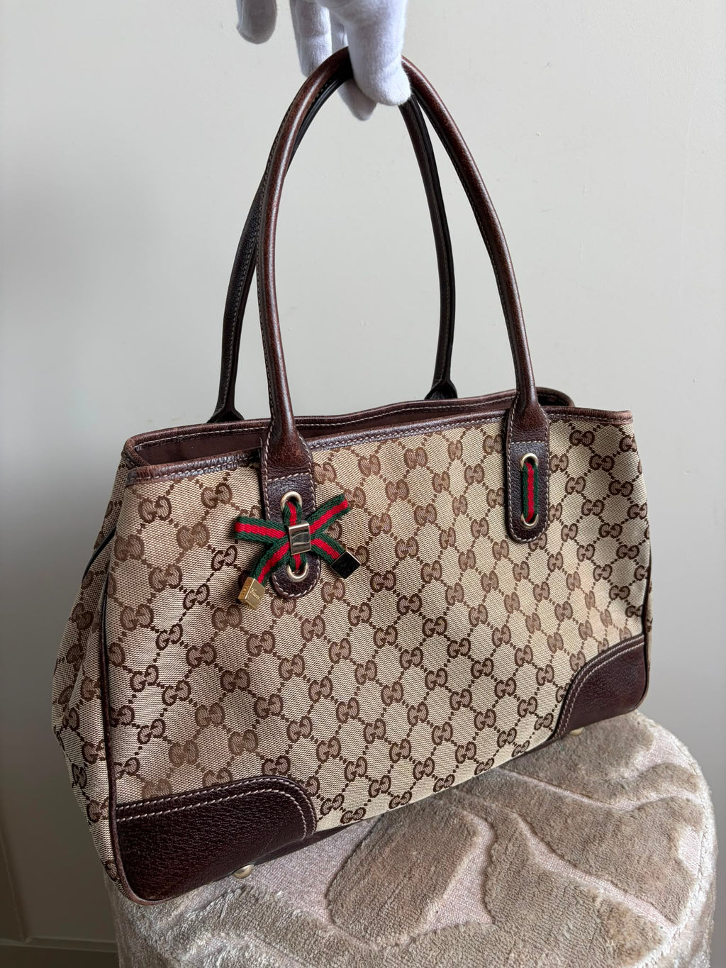 TRE94 - Gucci Pretty GG Canvas Web Sherry Line - 1