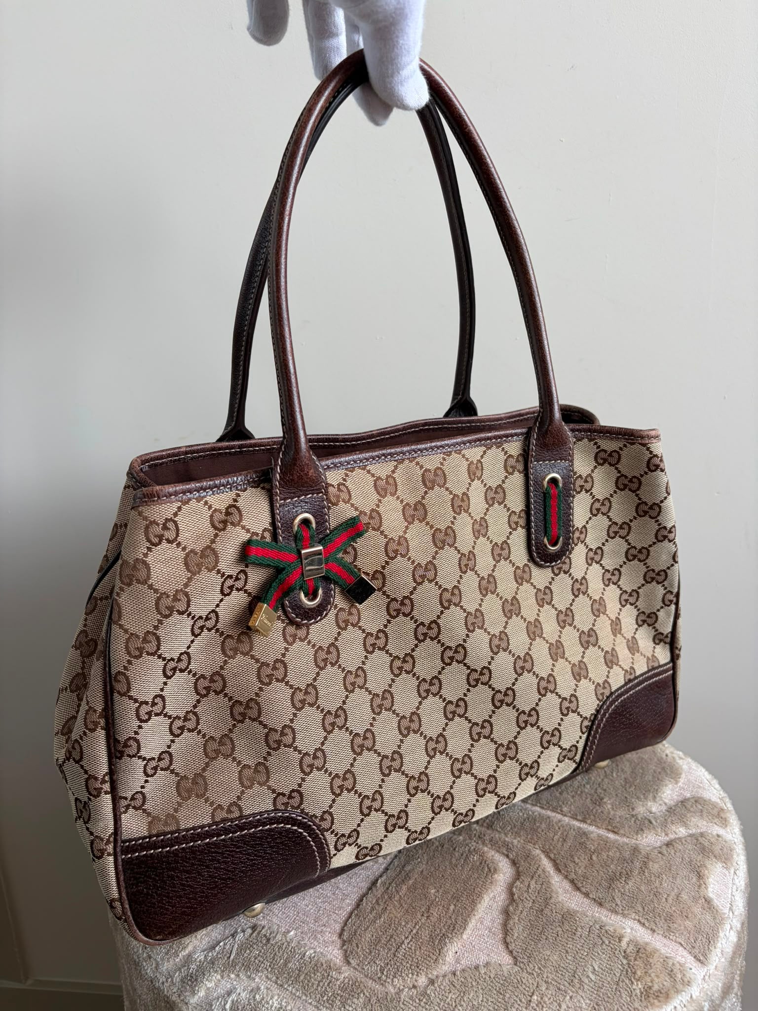 TRE94 - Gucci Pretty GG Canvas Web Sherry Line - 1