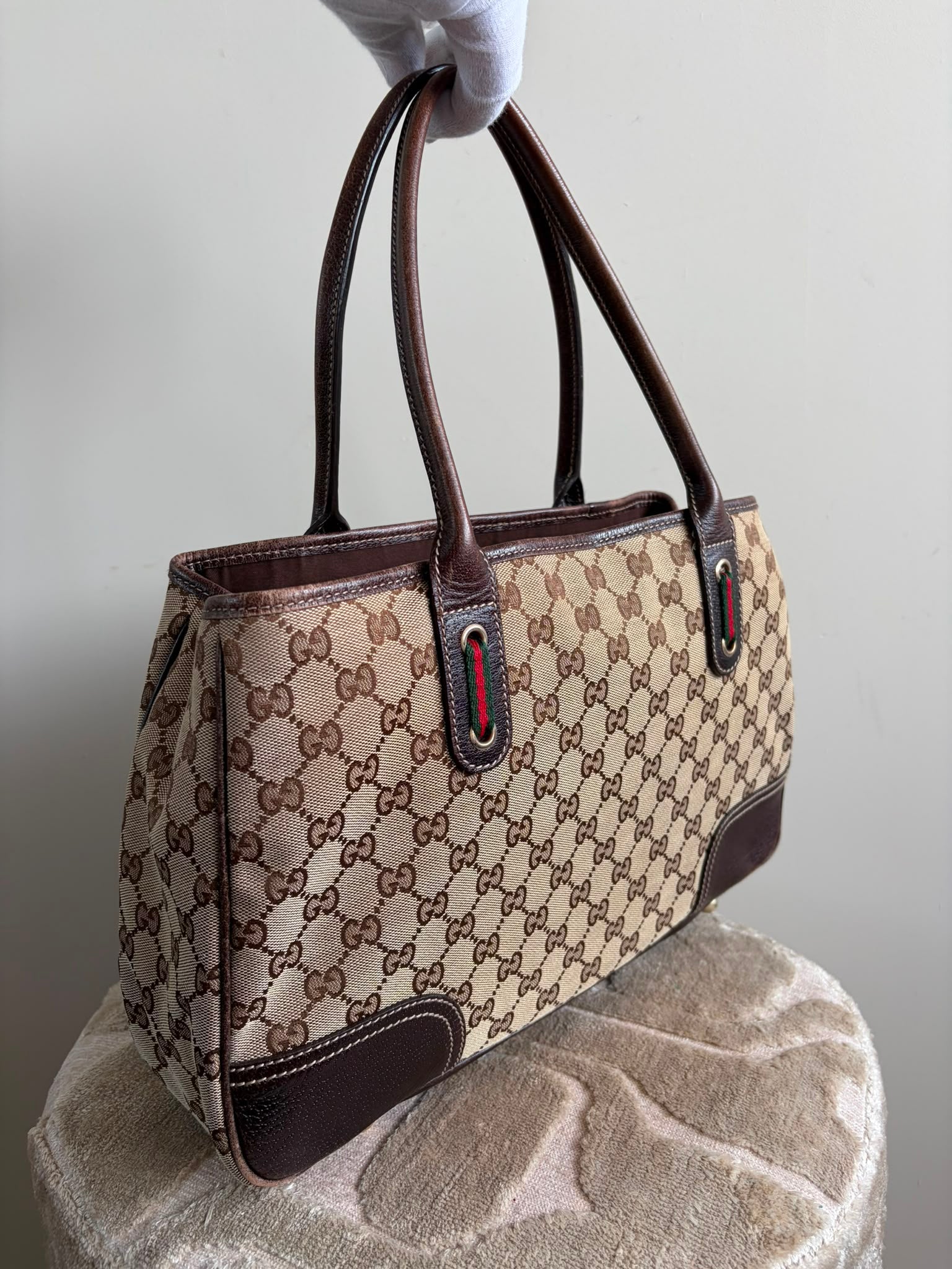 TRE94 - Gucci Pretty GG Canvas Web Sherry Line - 3