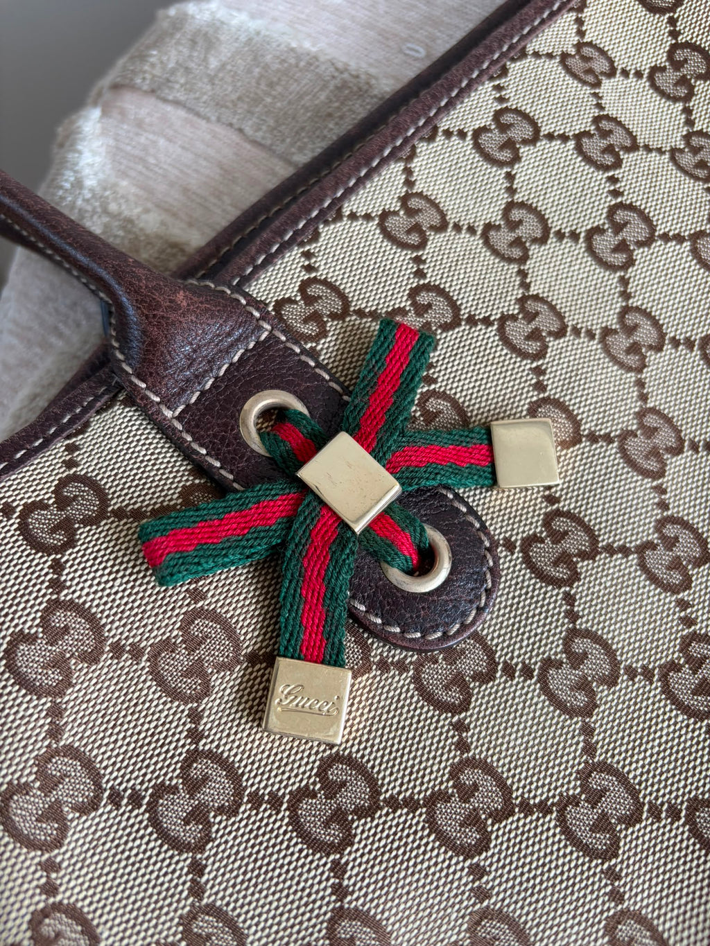 TRE94 - Gucci Pretty GG Canvas Web Sherry Line - 6