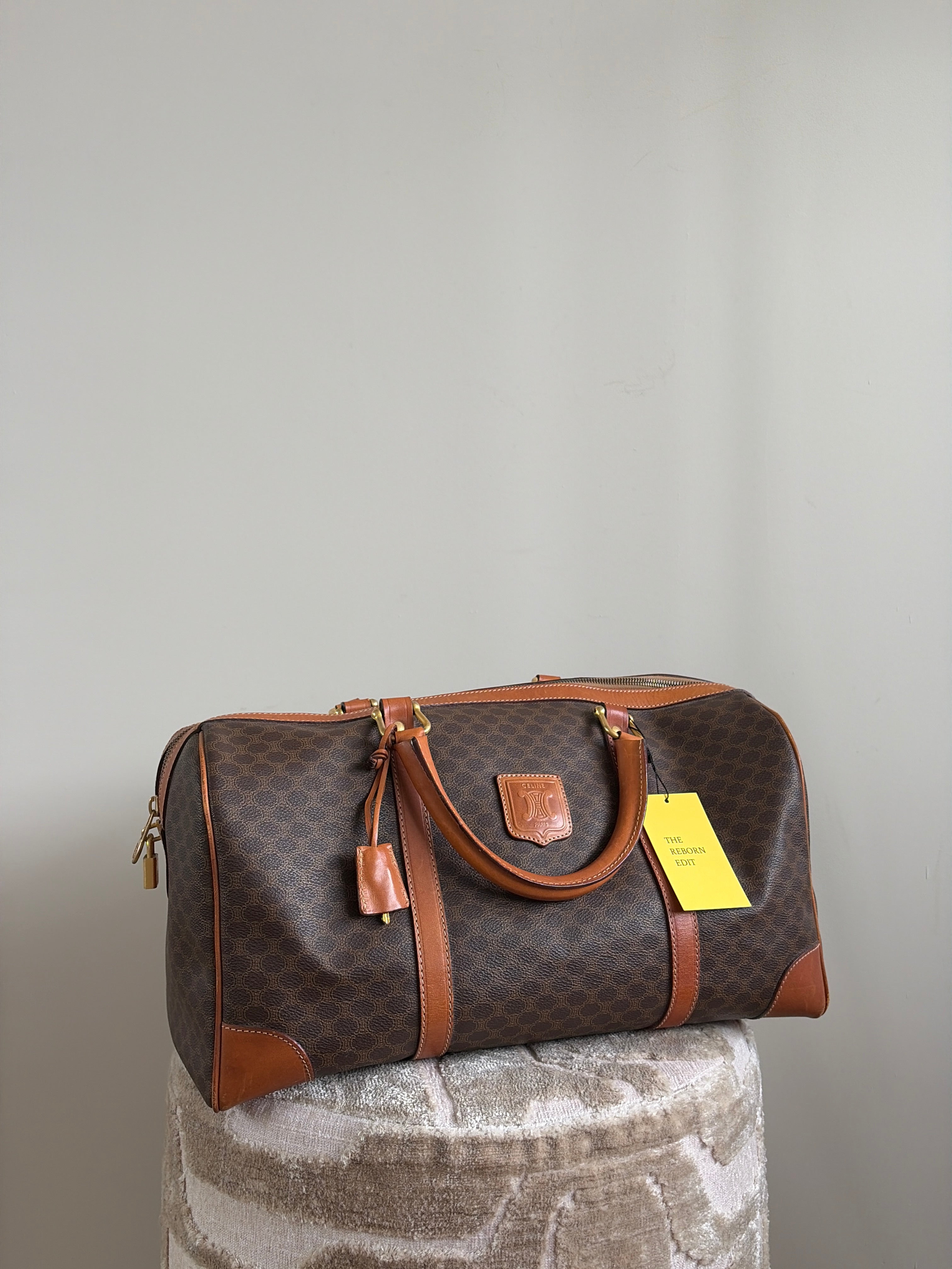 TRE99 - CELINE Macadam Canvas Boston Bag - 1