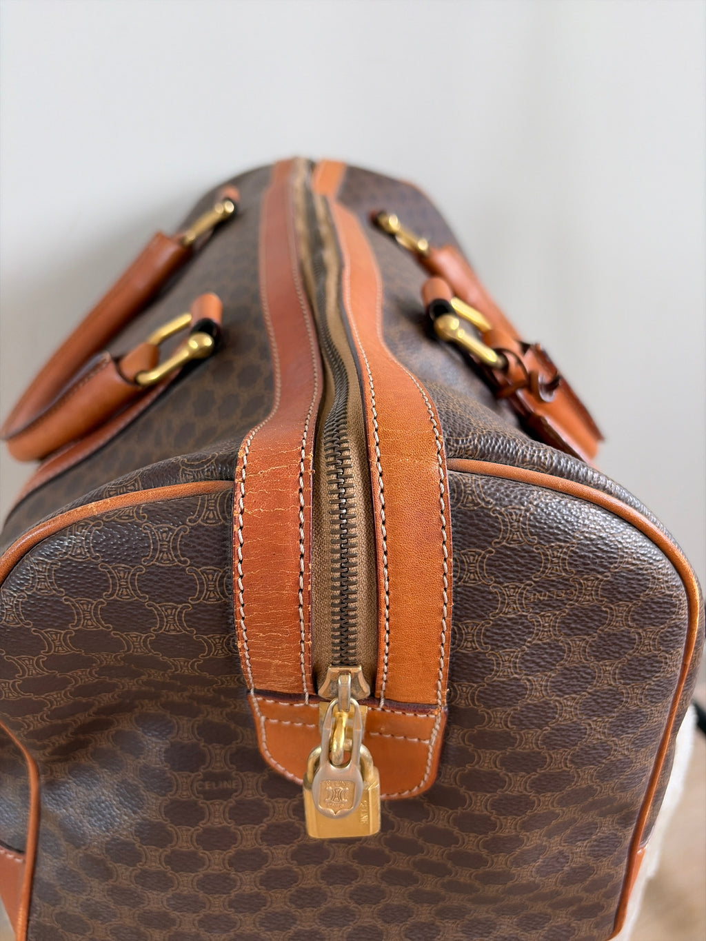 TRE99 - CELINE Macadam Canvas Boston Bag - 10