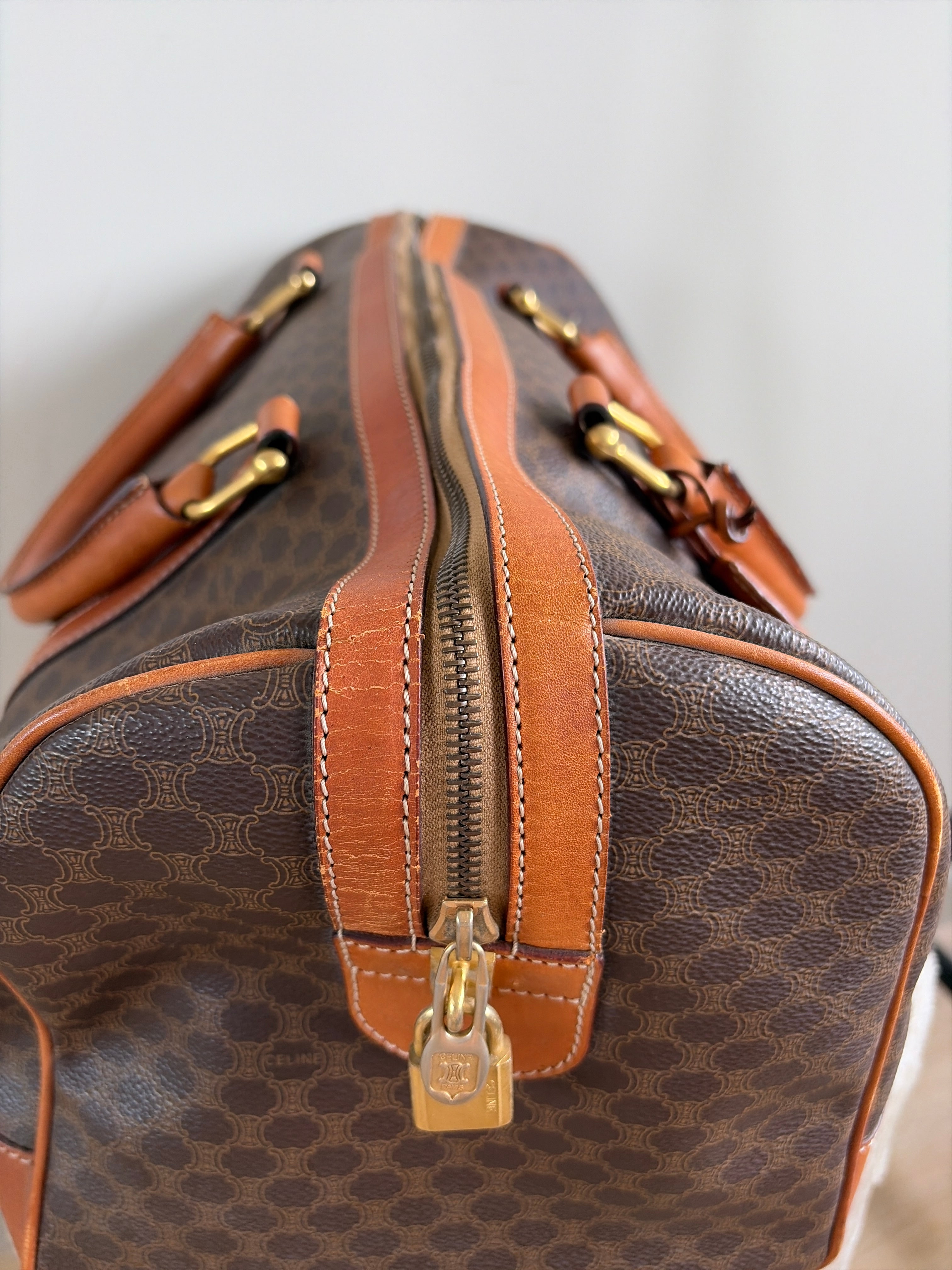 TRE99 - CELINE Macadam Canvas Boston Bag - 10