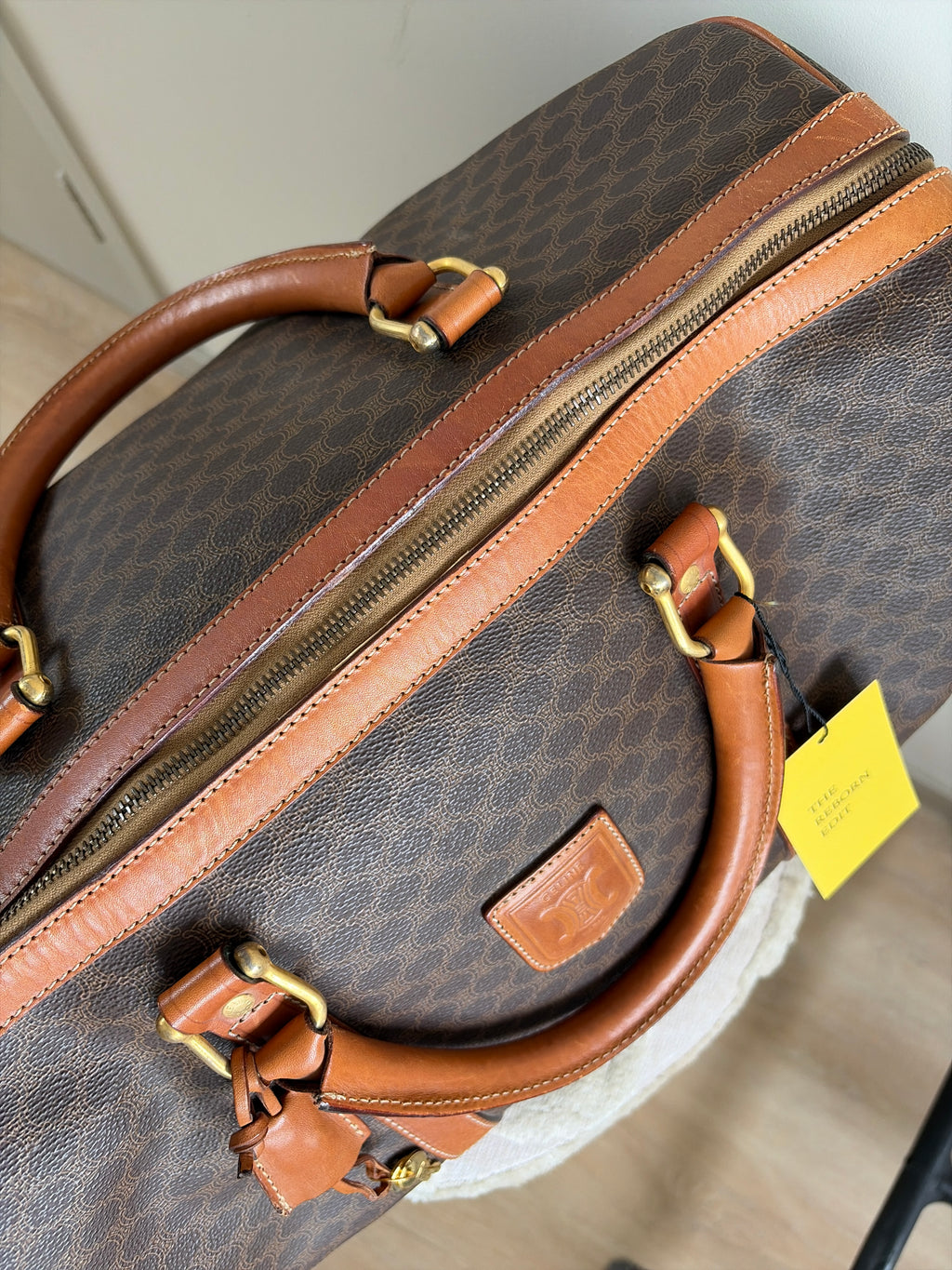 TRE99 - CELINE Macadam Canvas Boston Bag - 11