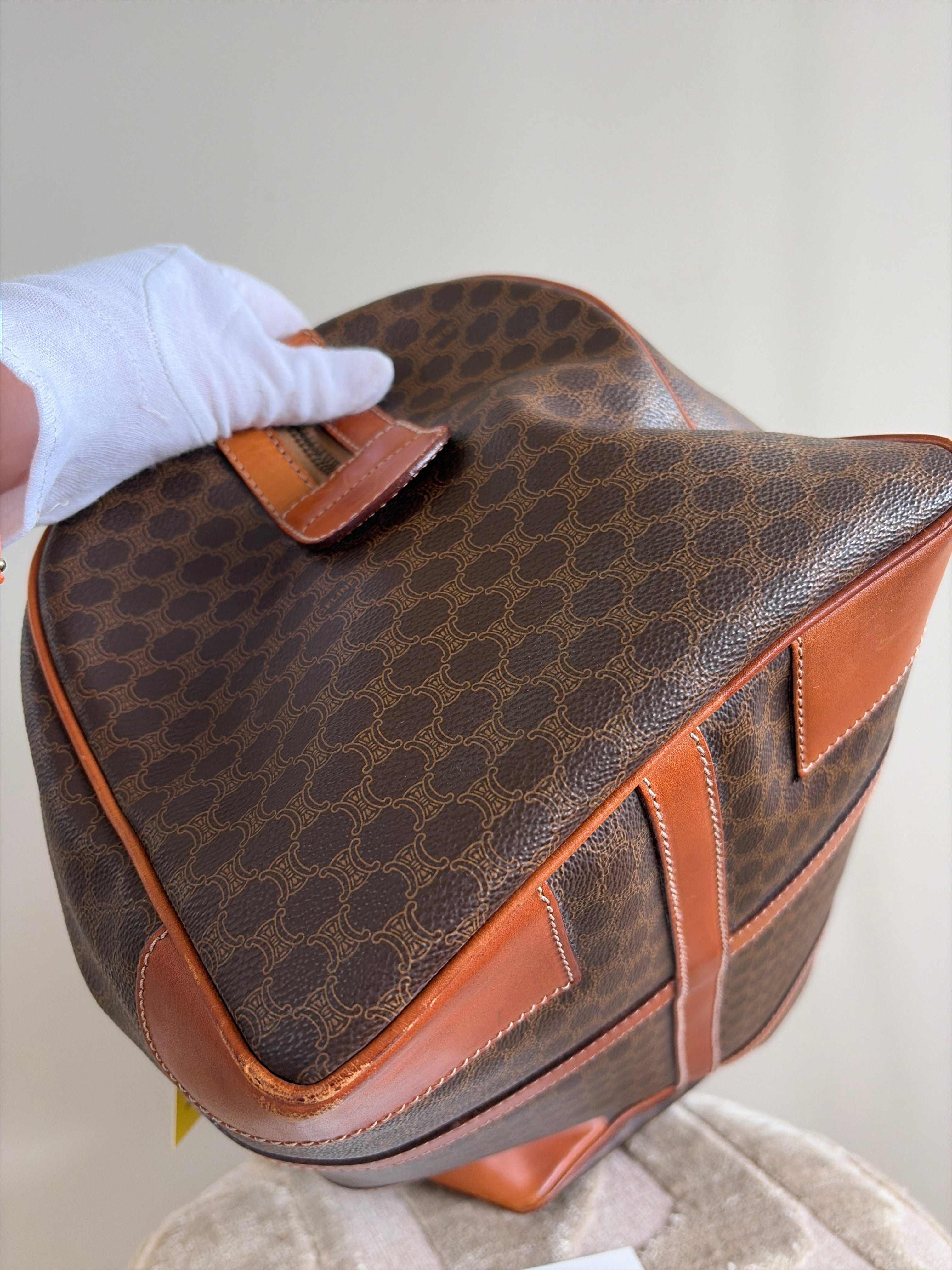 TRE99 - CELINE Macadam Canvas Boston Bag - 15