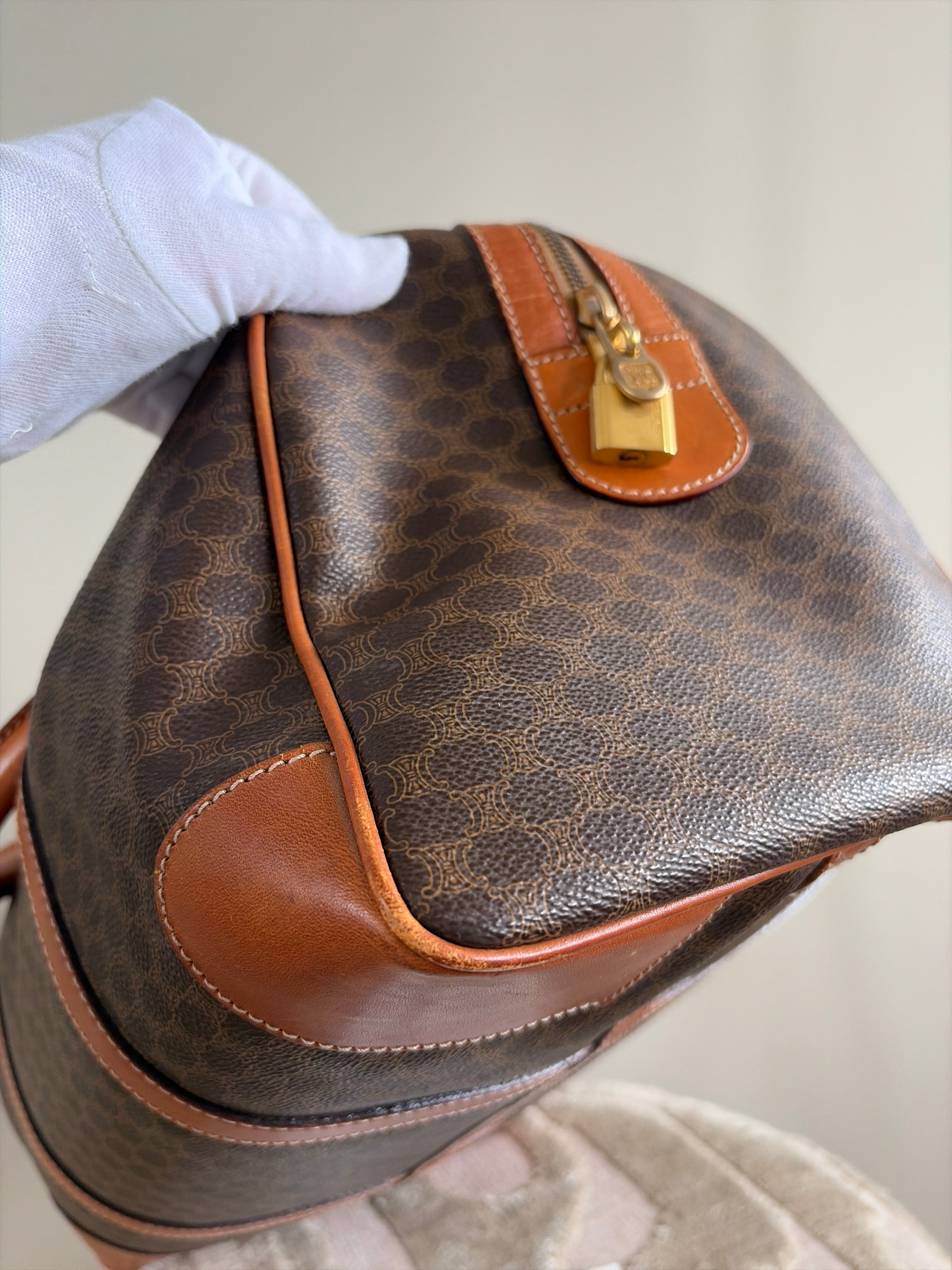 TRE99 - CELINE Macadam Canvas Boston Bag - 16