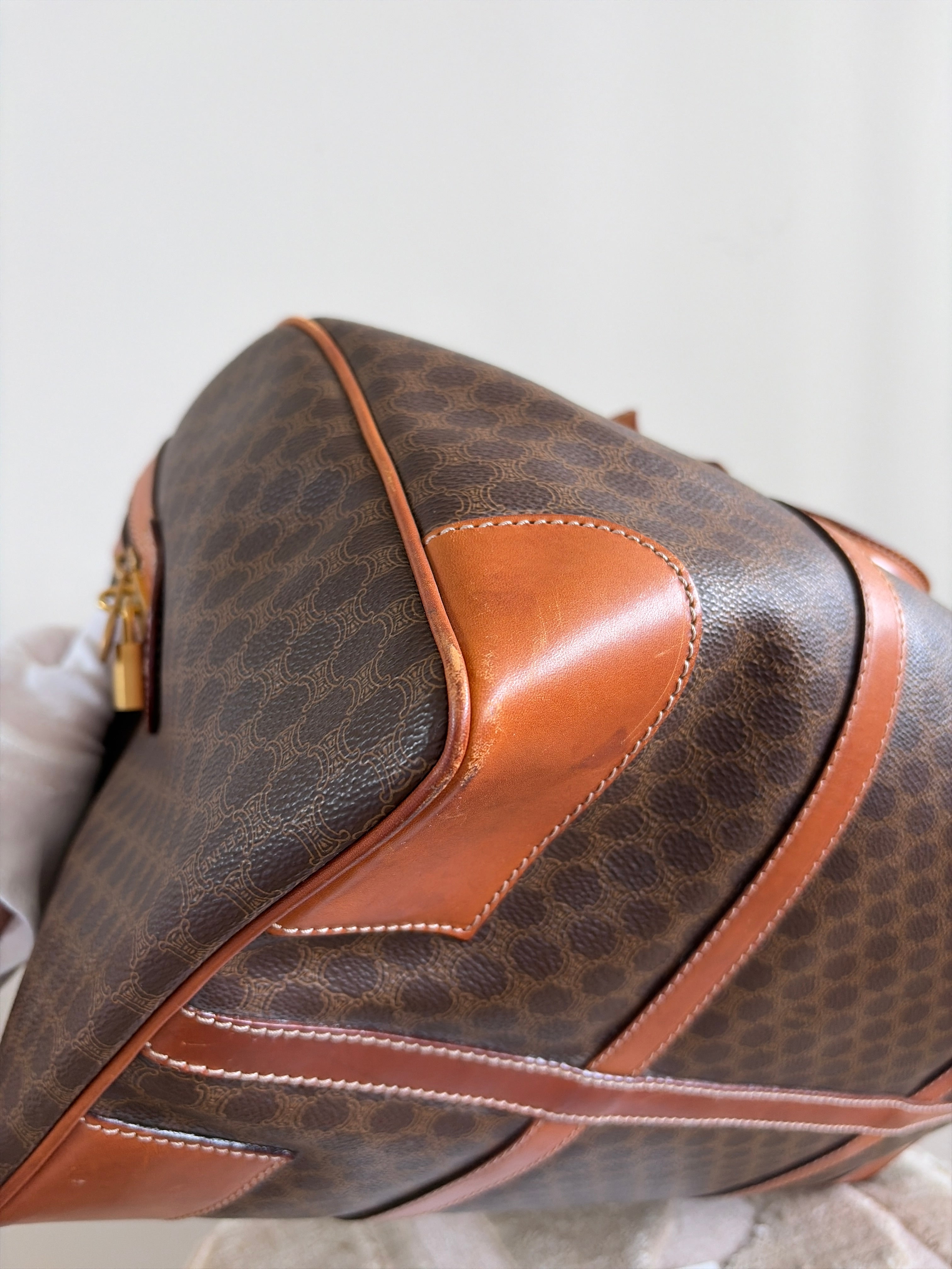 TRE99 - CELINE Macadam Canvas Boston Bag - 17