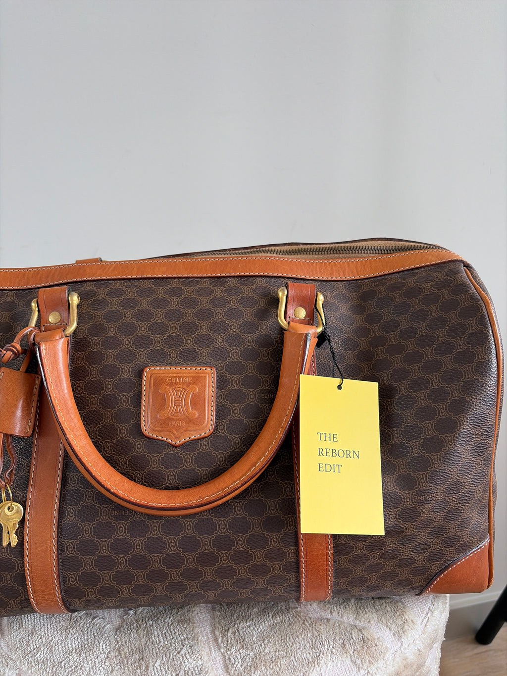 TRE99 - CELINE Macadam Canvas Boston Bag - 8